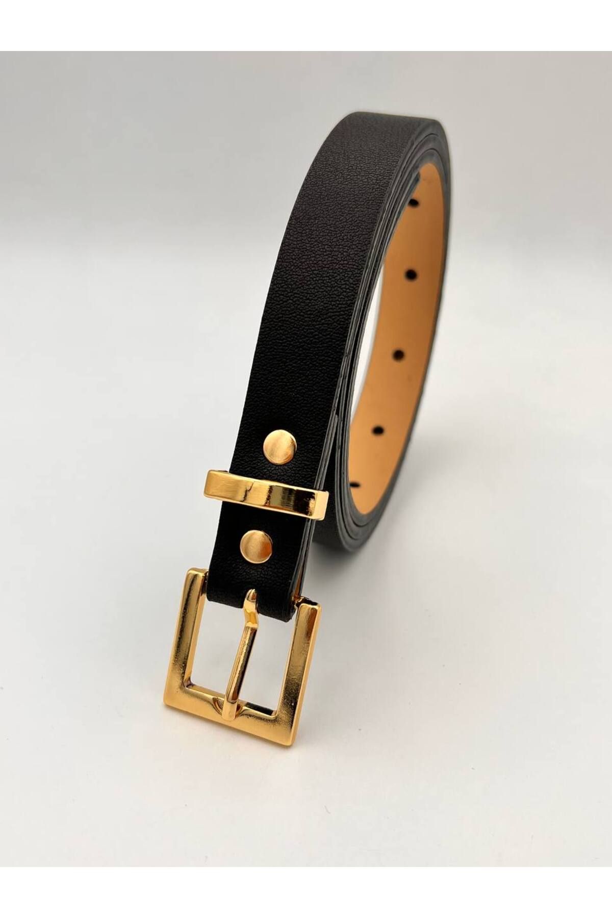 NOİR LUXE 2 Cm Körülü Gold Tokalı Kadın Kemer Pantolon Kemeri Elbise Kemeri Gömlek Kemeri