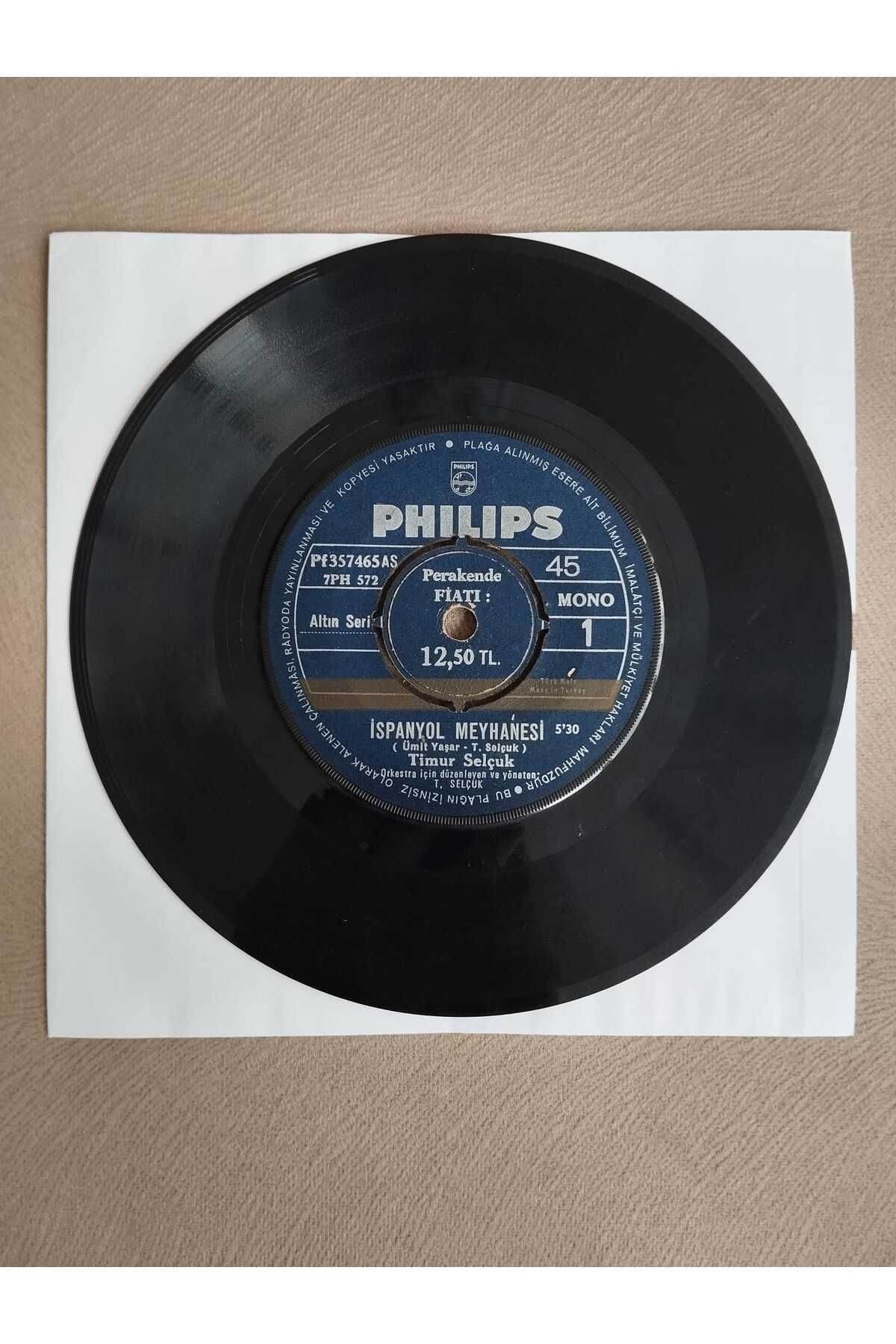 Plakperest Timur Selçuk – İspanyol Meyhanesi / Beyaz Güvercin - 1972 Türkiye Basım 45 lik Plak-2.el
