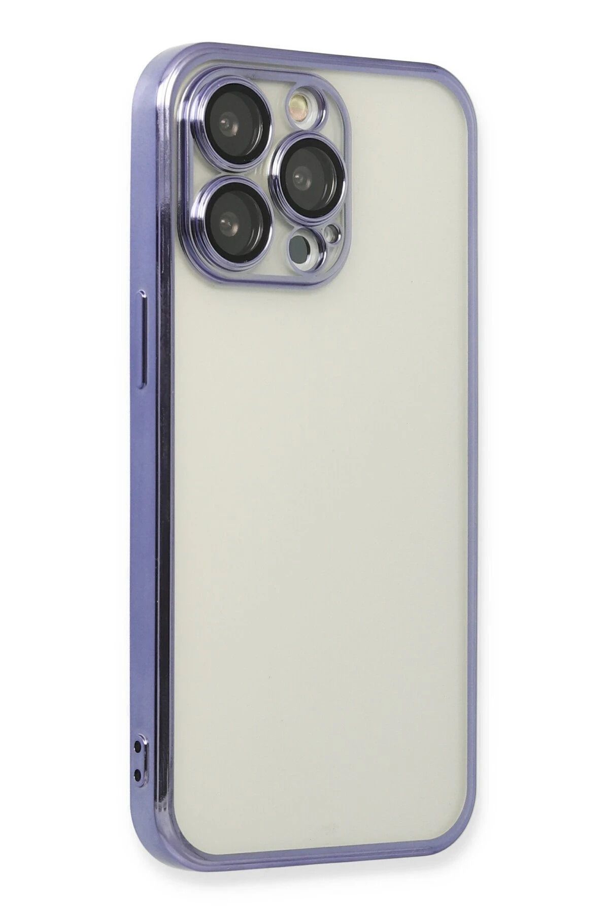 NewFace iPhone 13 Pro Kılıf Lensli Silikon - Mor BSTMY