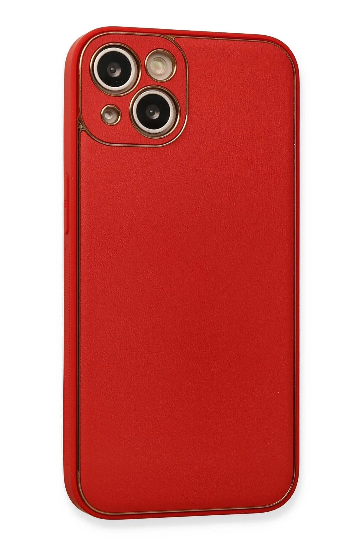 NewFace iPhone 13 Kılıf Coco Deri Silikon Kapak - Kırmızı BSTMY