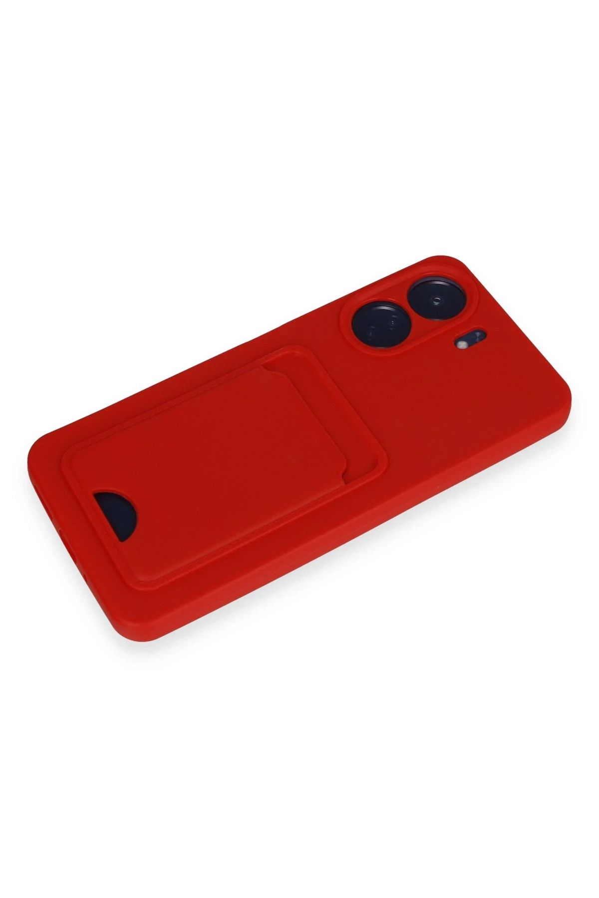 NewFace Xiaomi Redmi 13C Kılıf Kelvin Kartvizitli Silikon - Kırmızı BSTMY