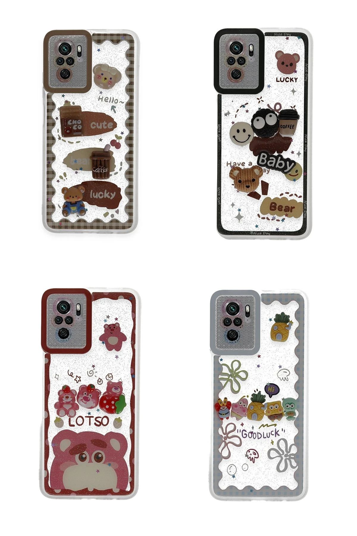 NewFace Xiaomi Redmi Note 10 Kılıf Sweet Desenli Silikon Kapak - Sarı BSTMY