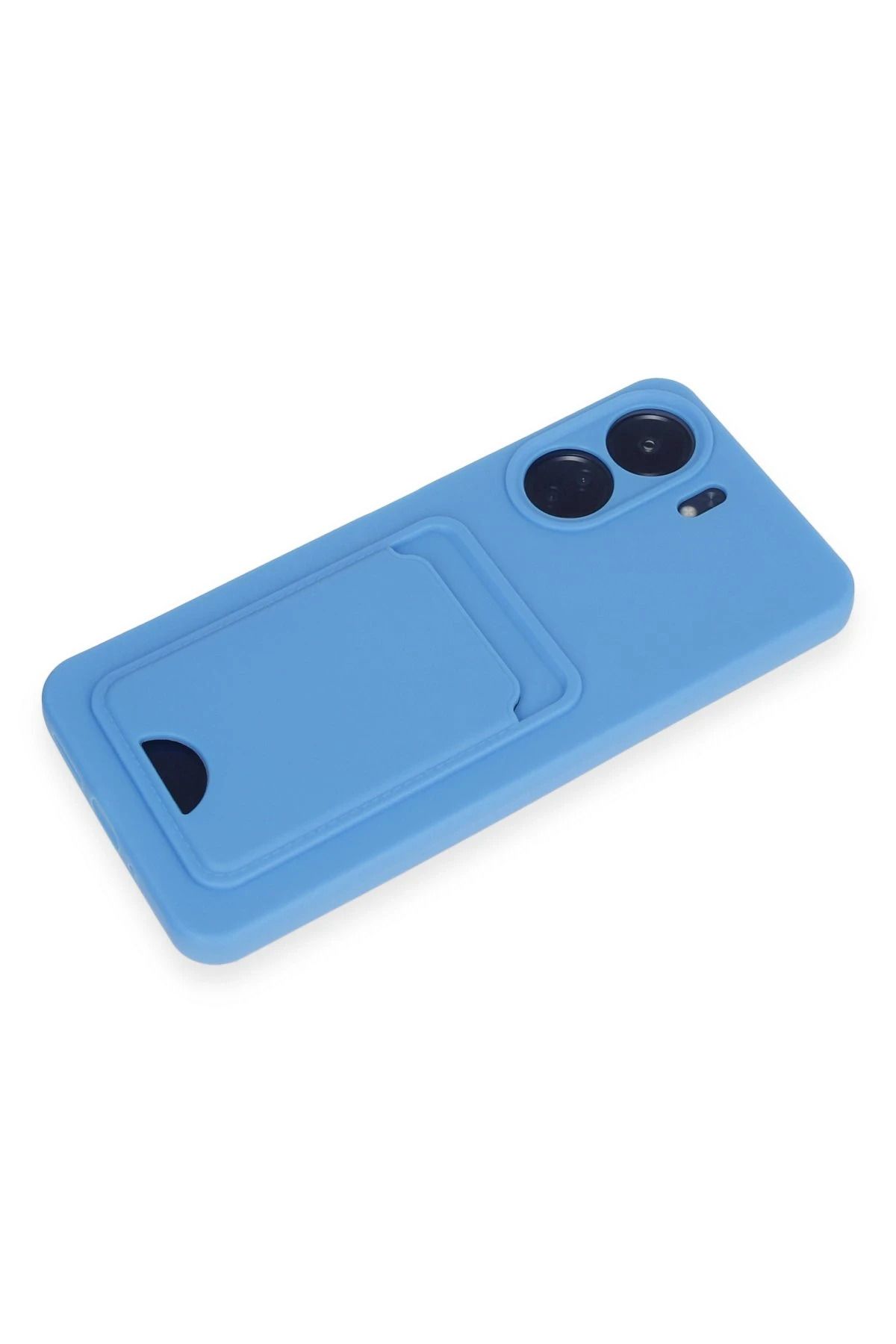 NewFace Xiaomi Redmi 13C Kılıf Kelvin Kartvizitli Silikon - Mavi BSTMY