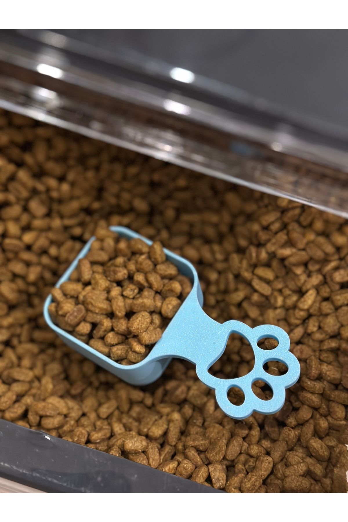 3D DESİNG MARKET Kedi Köpek Mama Doldurma Kaşığı/Mama Kepçesi Mavi