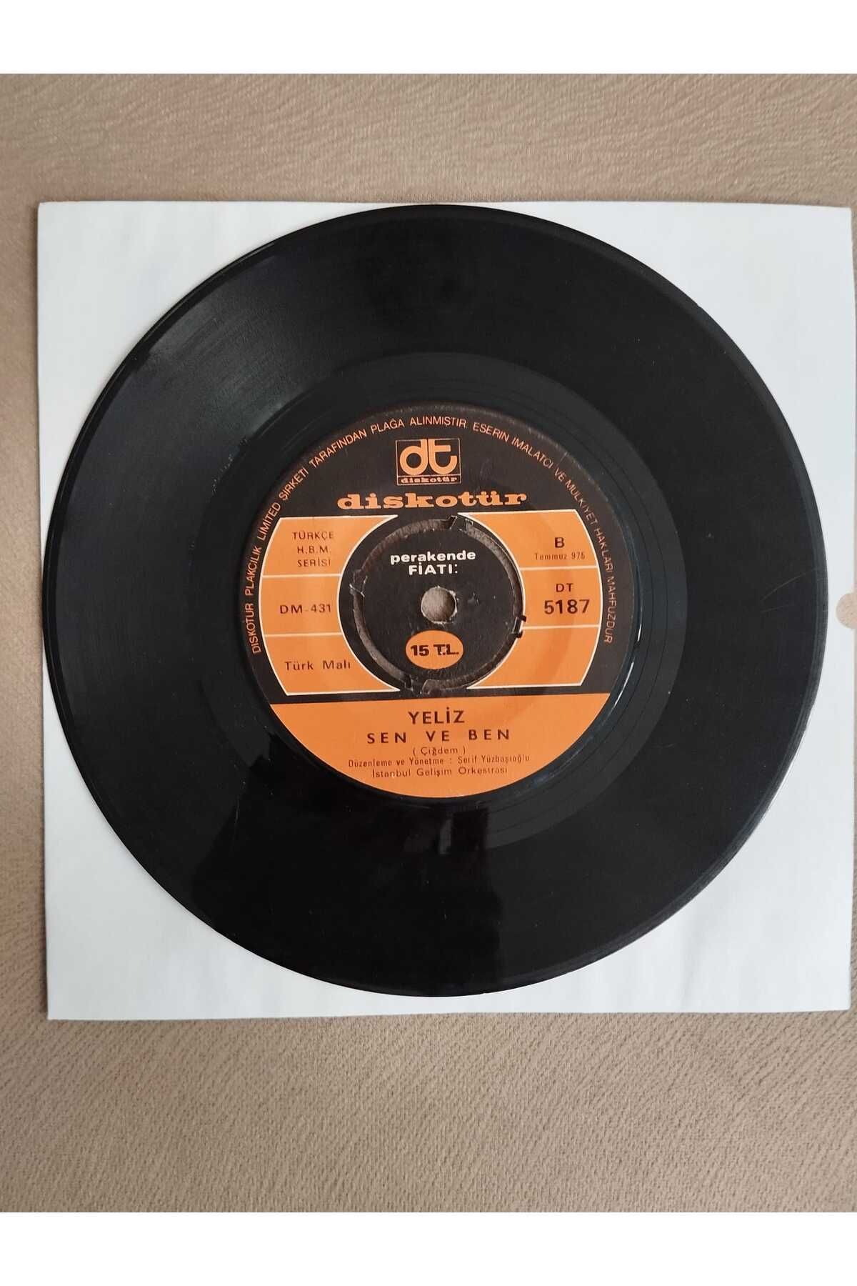 Plakperest Yeliz – Hayalimdeki Adam / Sen ve Ben - 1975 Türkiye Basım 45 lik Plak-2.EL