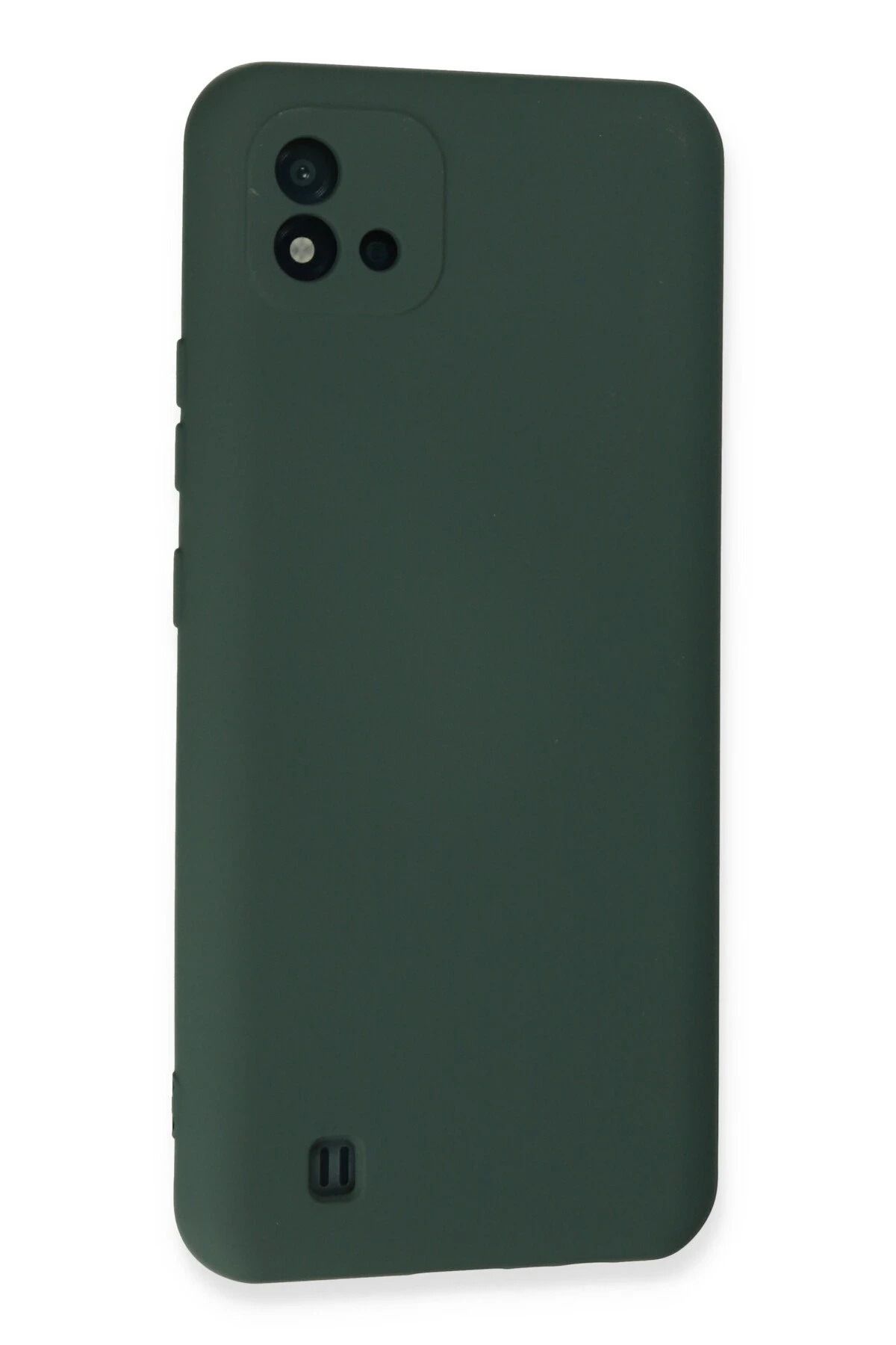 NewFace Realme C11 2021 uyumlu Kılıf Nano içi Kadife Silikon - Koyu Yeşil WLZOR