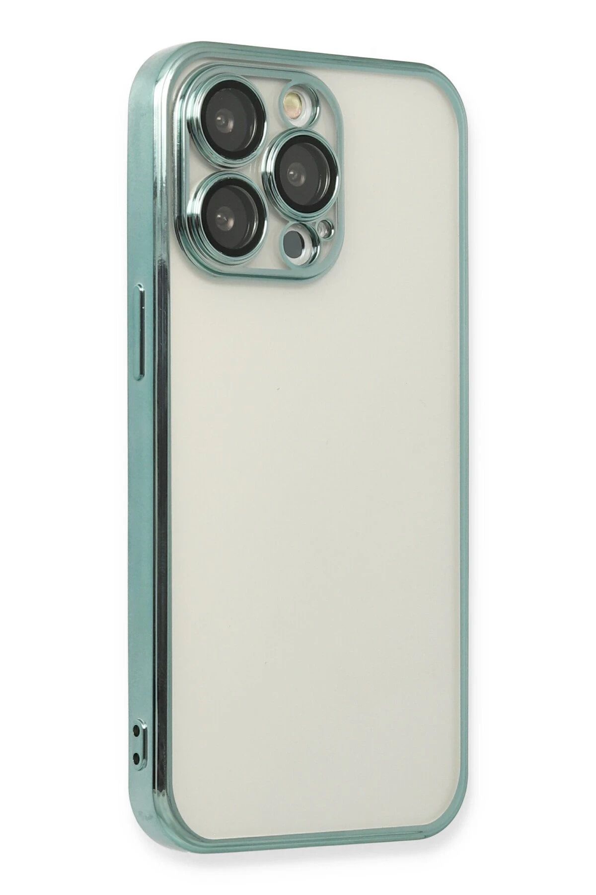 NewFace iPhone 13 Pro Kılıf Lensli Silikon - Yeşil BSTMY