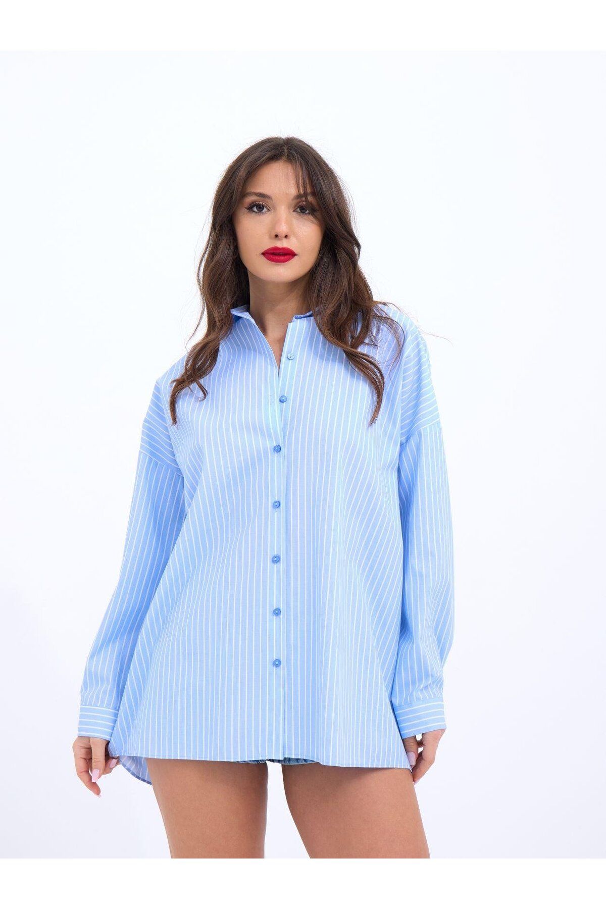 ARUZ MODA 7057 GÖMLEK-DENVER ÇİZGİLİ