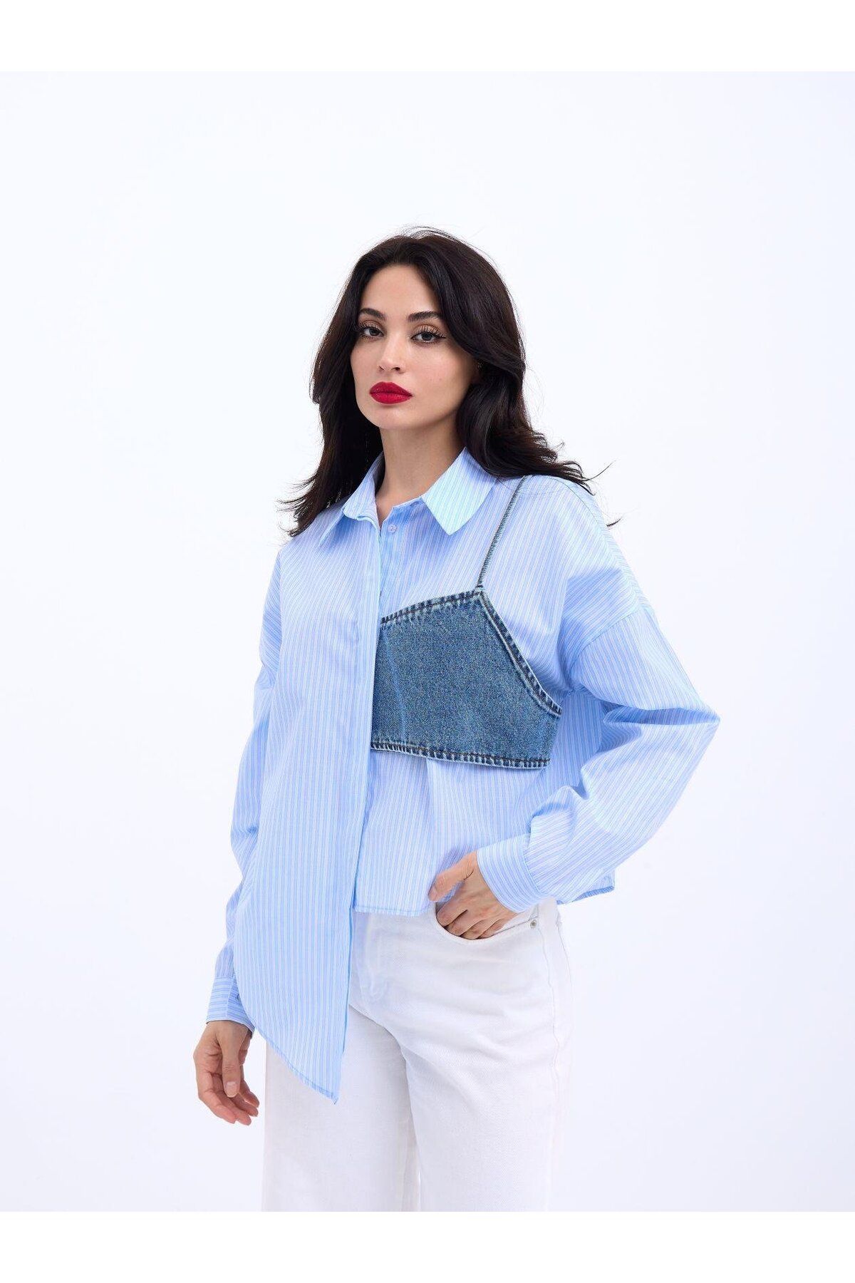 ARUZ MODA 5419 GÖMLEK-SAN DİEGO ÇİZGİLİ