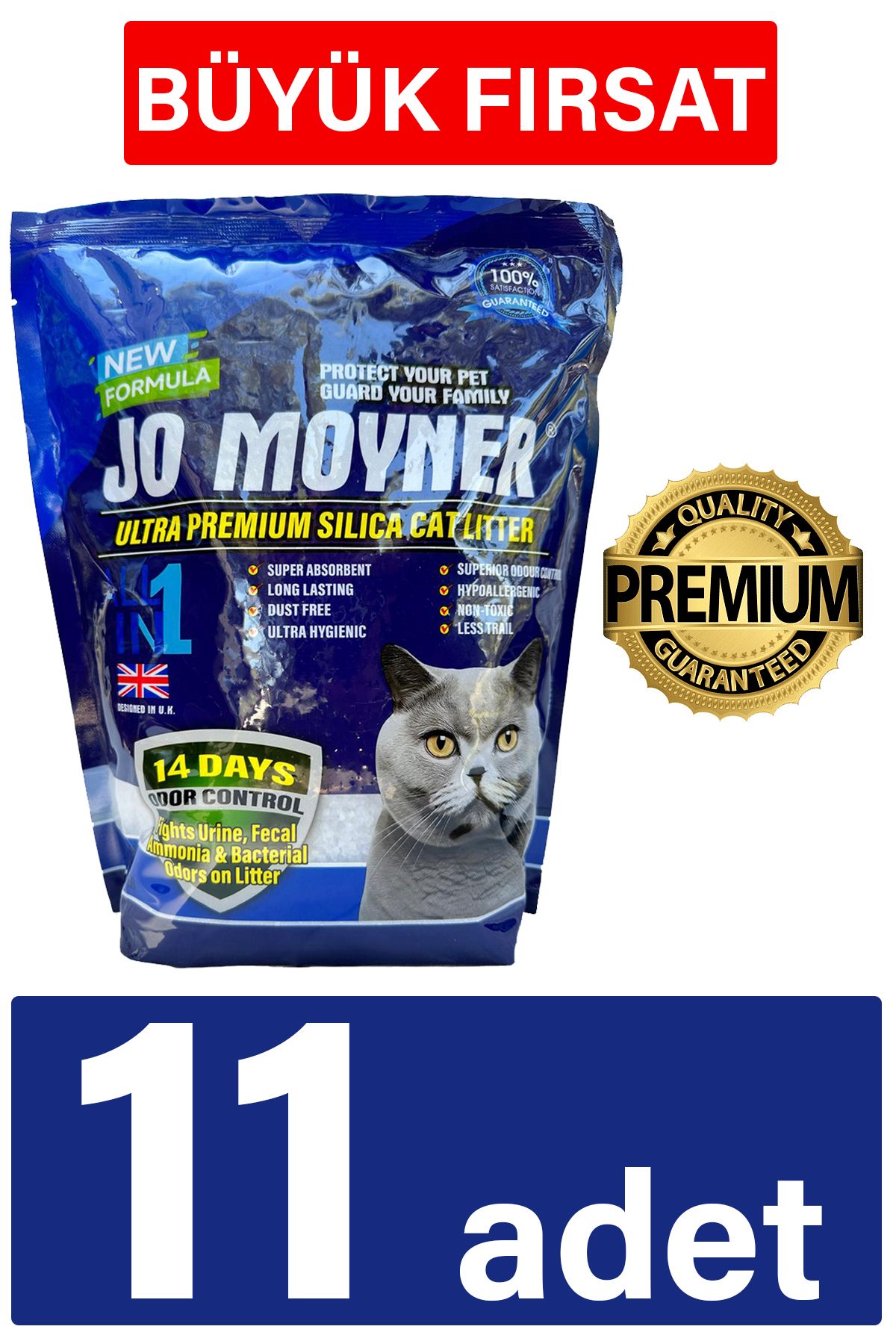 Jo Moyner Silika Kristal Kedi Kumu 3,8Lt x 11 Adet