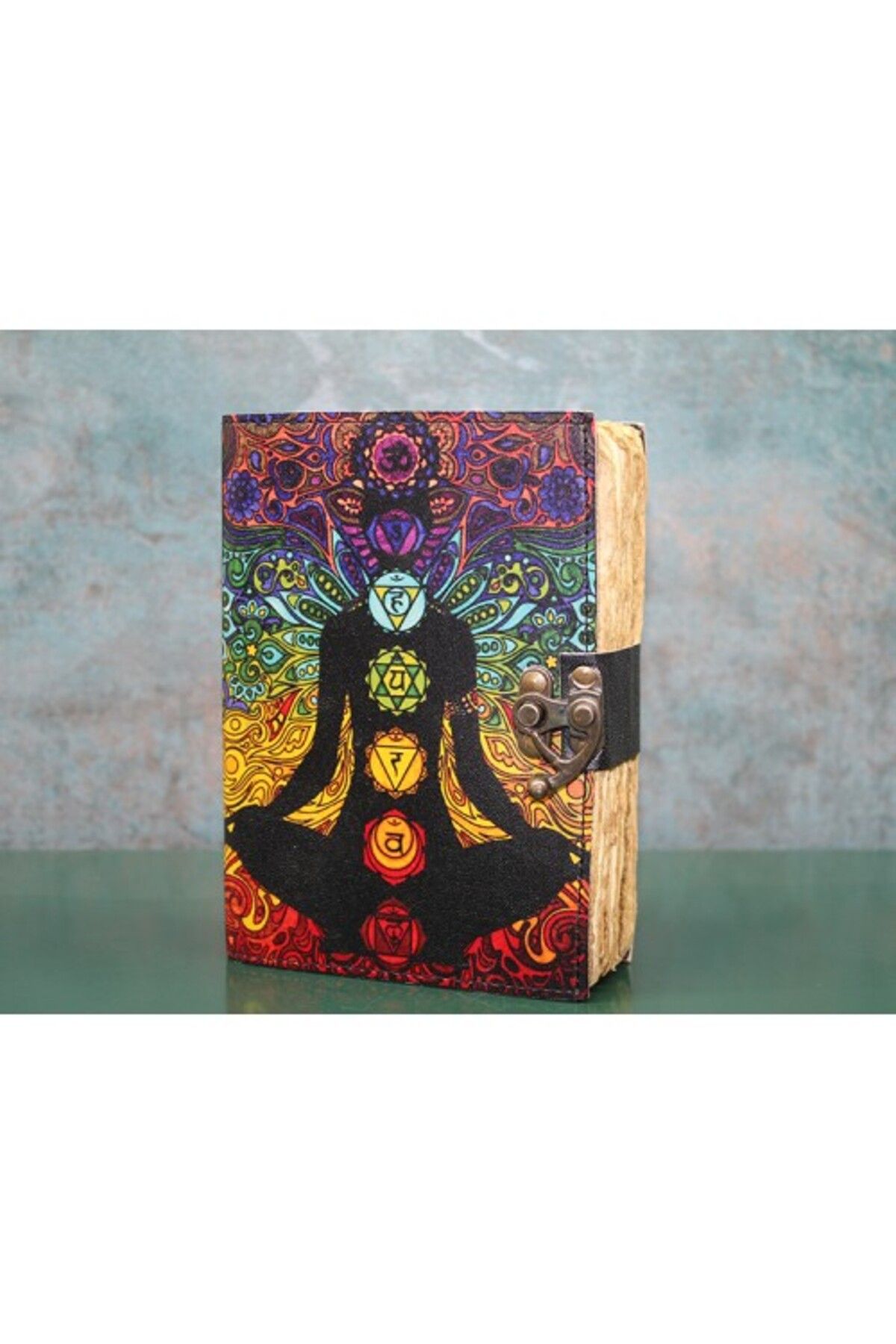Mu Art Ahşap Chakra Deri Defter