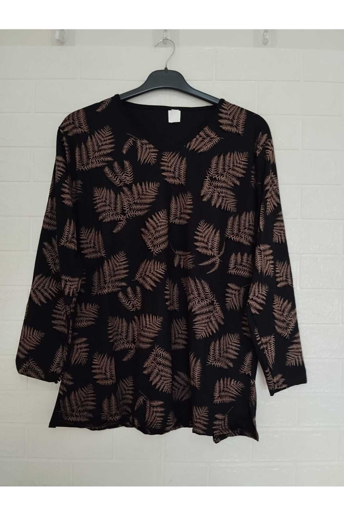anne moda ankara Tam Yazlık UZUN KOLLU %95 Viskon Terletmez Bluz