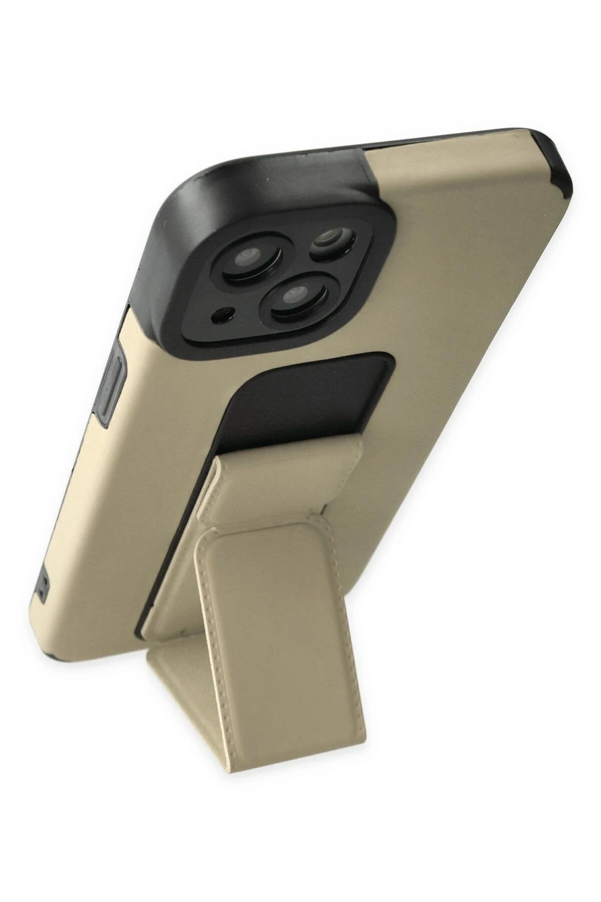NewFace iPhone 14 Plus Kılıf Mega Standlı Silikon - Gold BSTMY
