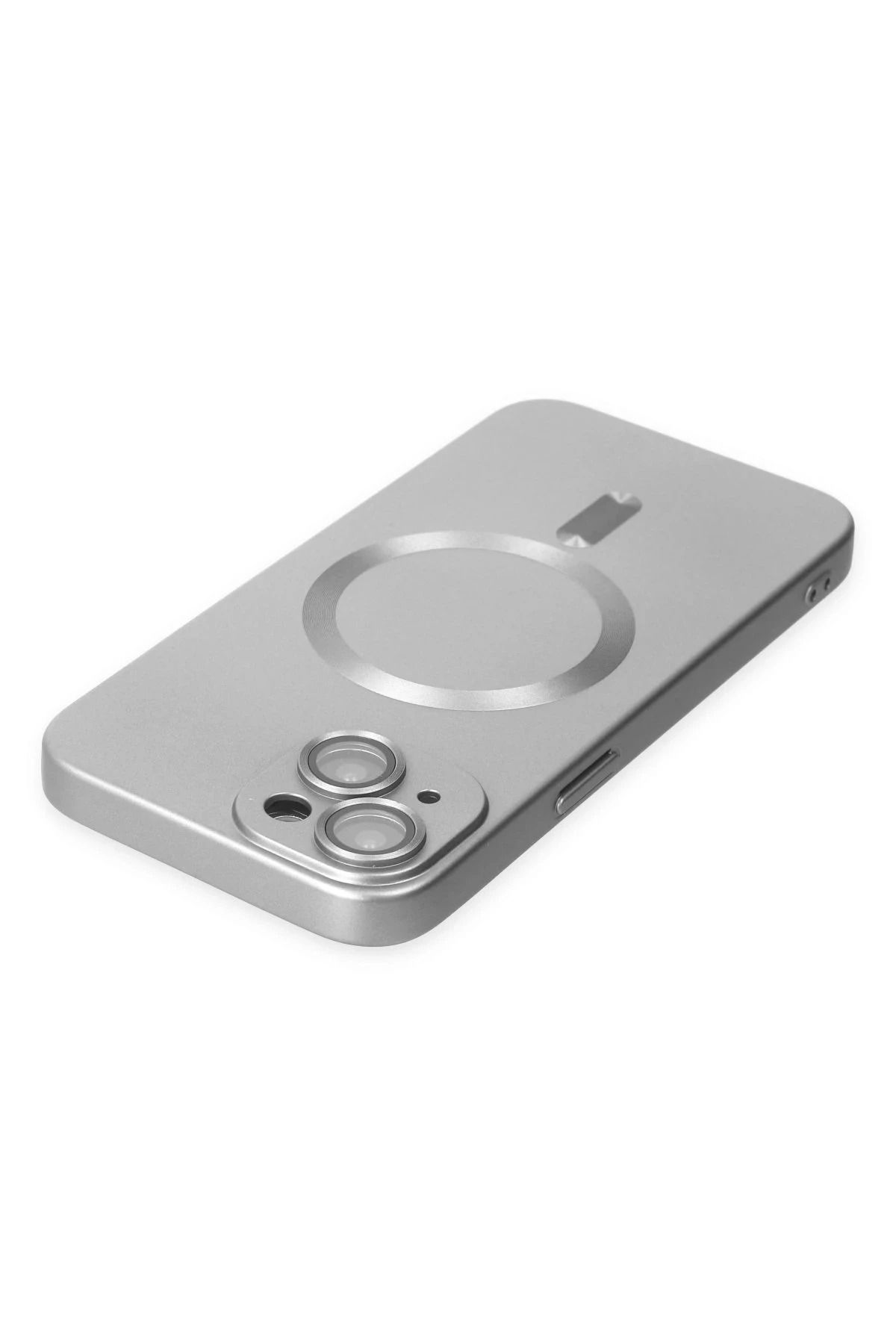 NewFace iPhone 14 Plus Kılıf Moshi Lens Magneticsafe Silikon - Gümüş BSTMY