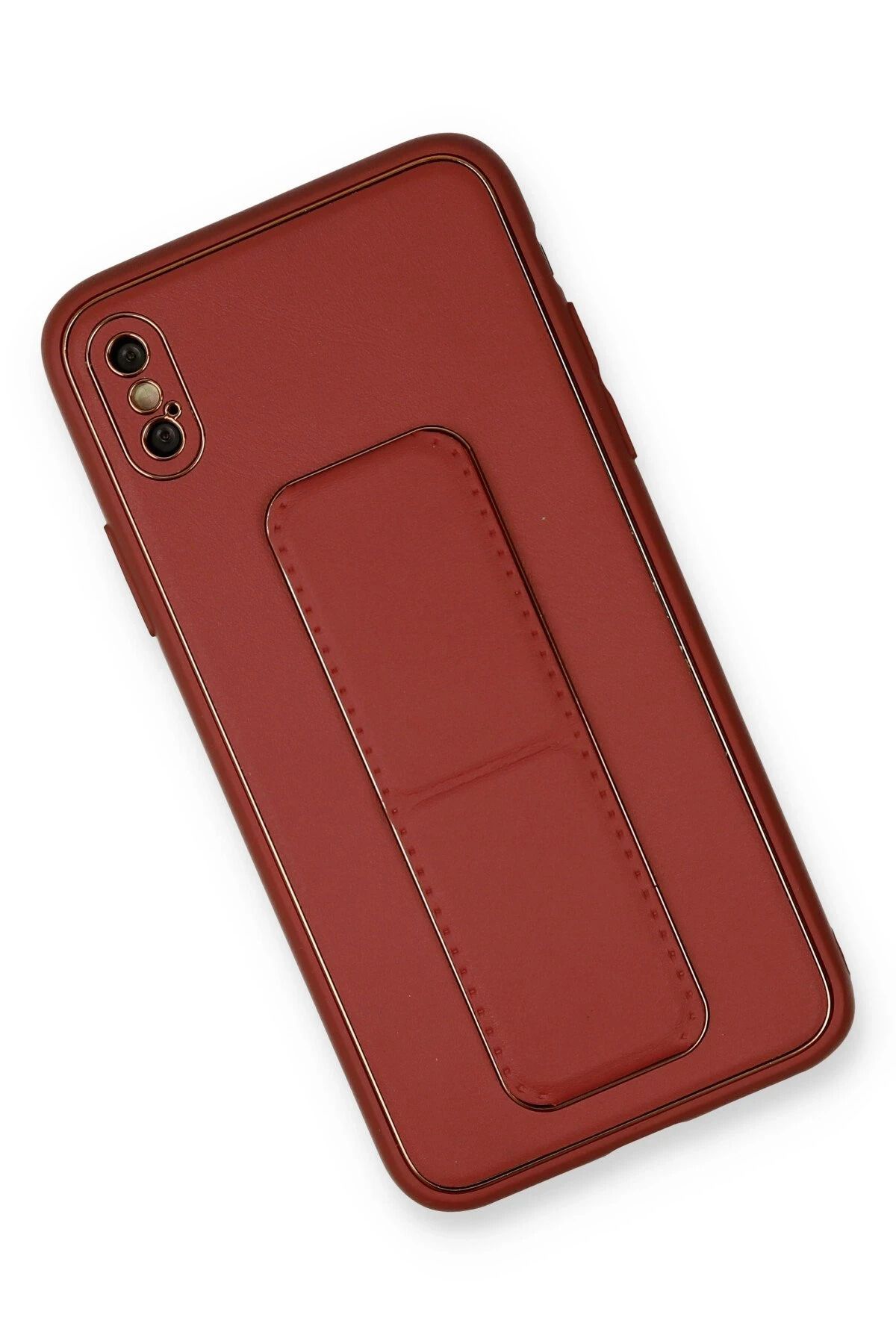 NewFace iPhone XS Max Kılıf Coco Deri Standlı Kapak - Fuşya SVLRS