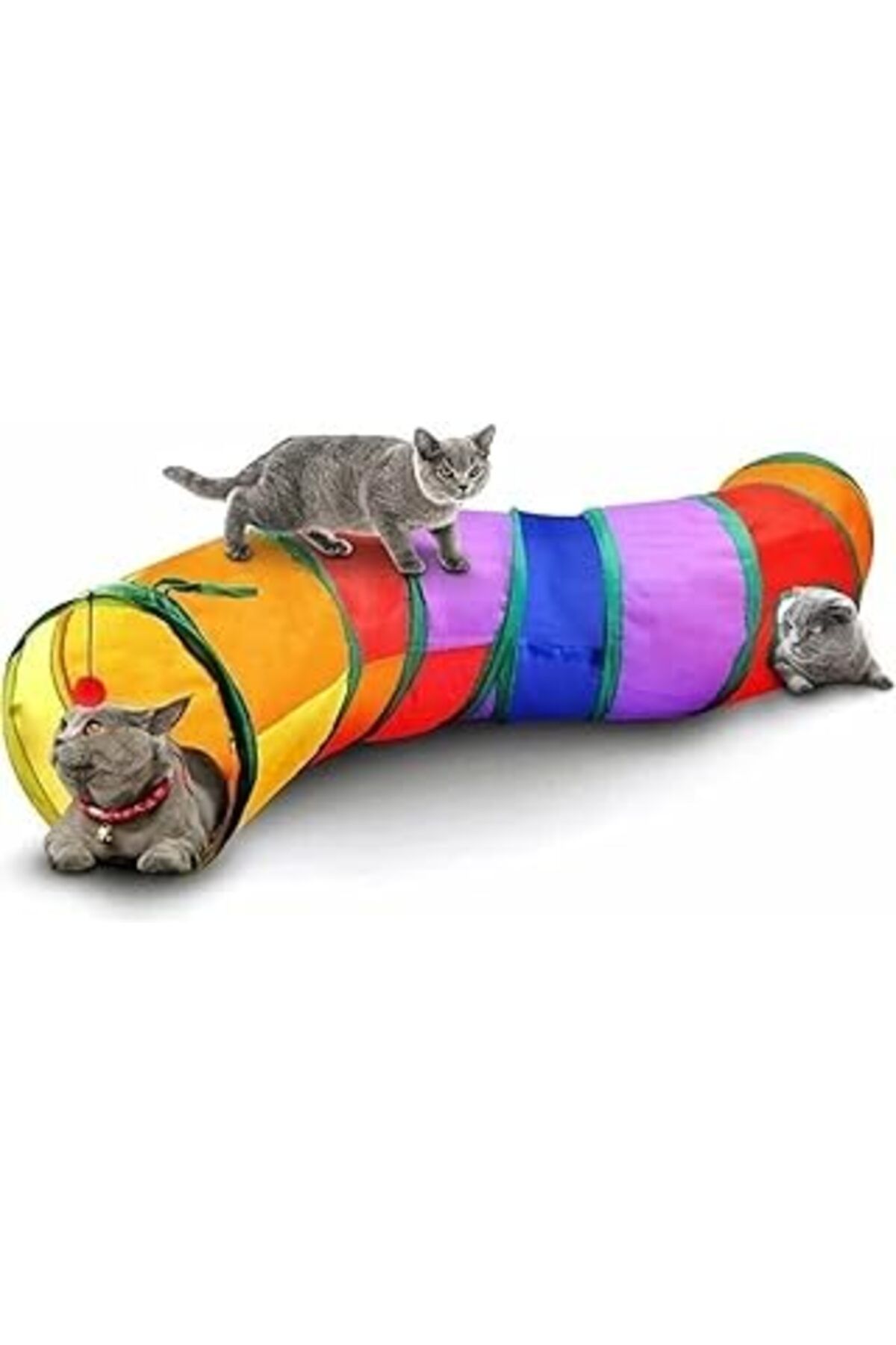 robotrend Glipet Kedi Tüneli Oyuncak Gökkuşağı Kıvrımlı 130 Cm