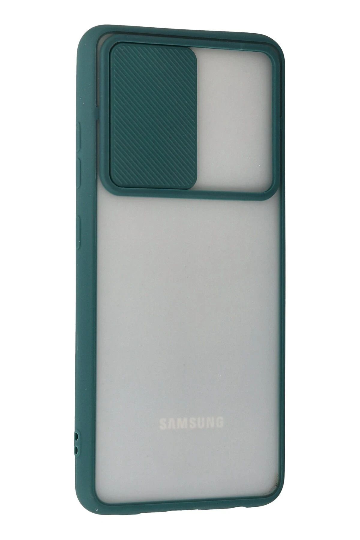 NewFace Samsung Galaxy A72 Kılıf Palm Buzlu Kamera Sürgülü Silikon - Yeşil BSTMY