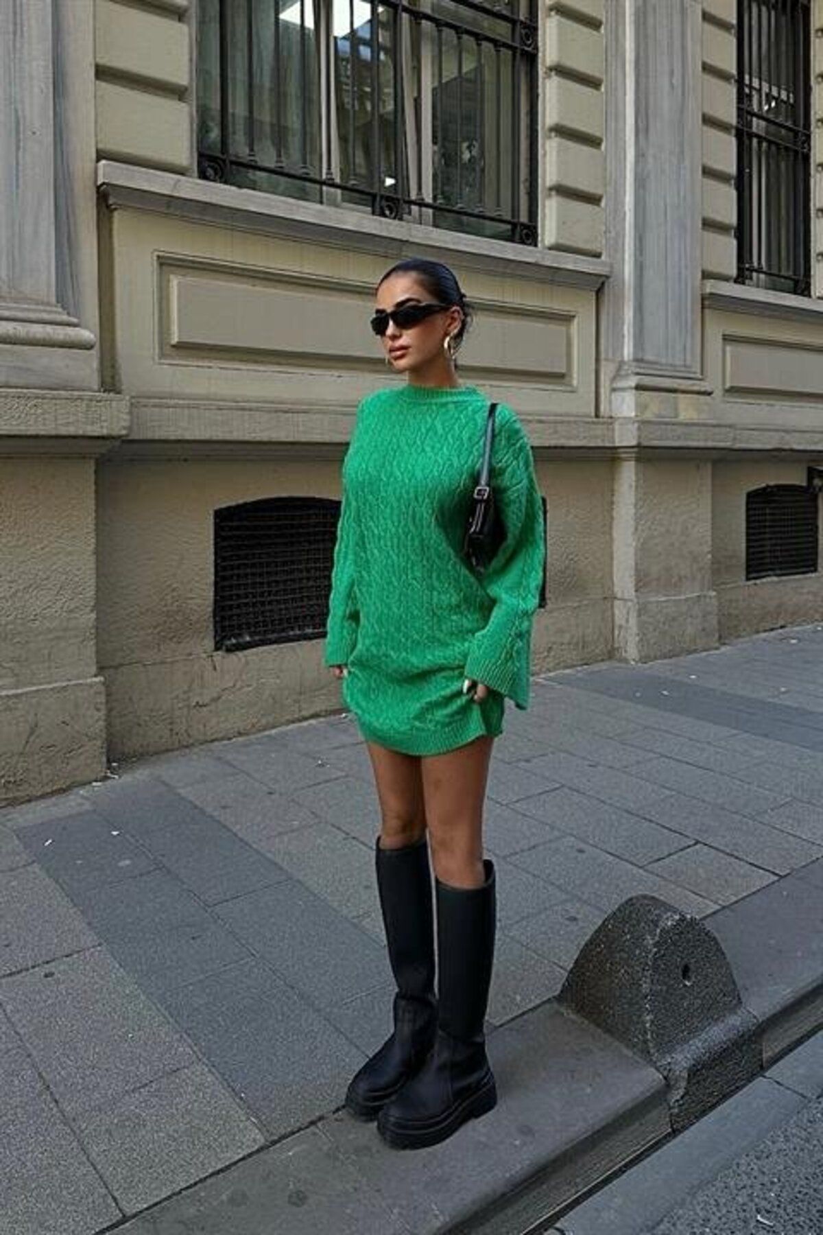ARUZ MODA Melanie Örgü Desen Mini Elbise 2537-02