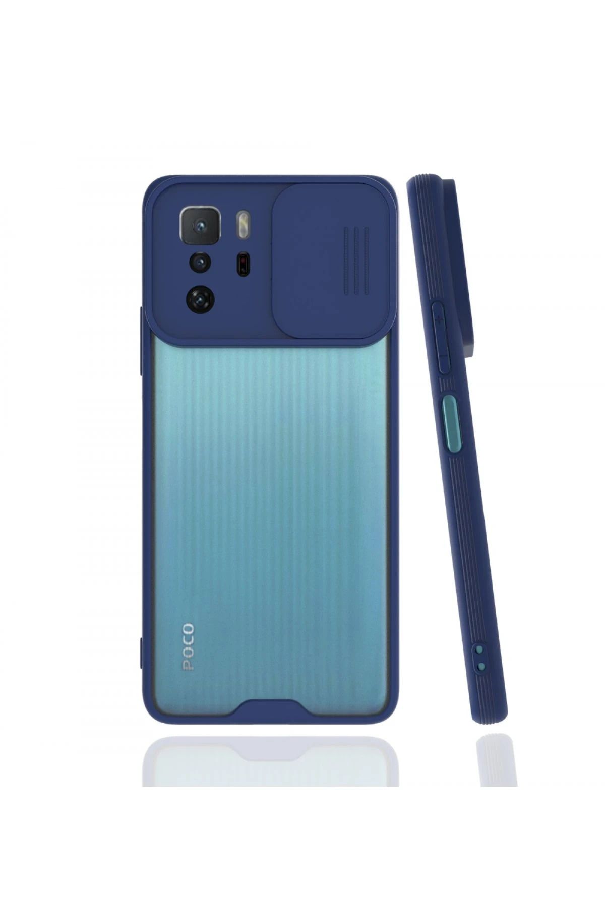 NewFace Xiaomi Poco X3 GT Kılıf Platin Kamera Koruma Silikon - Lacivert SVLRS