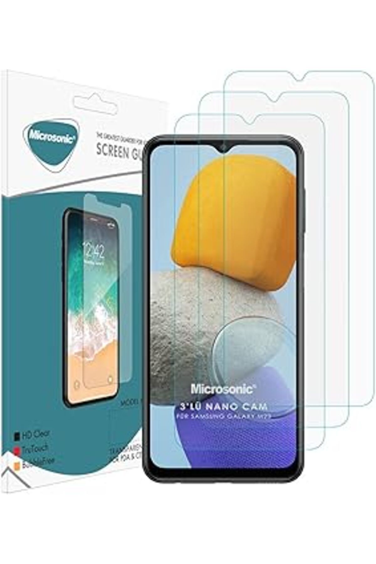 Pİ GLOBAL Microsonic Samsung Galaxy M23 Screen Protector Nano Glass Cam Ekran Koruyucu (3`Lü Paket)
