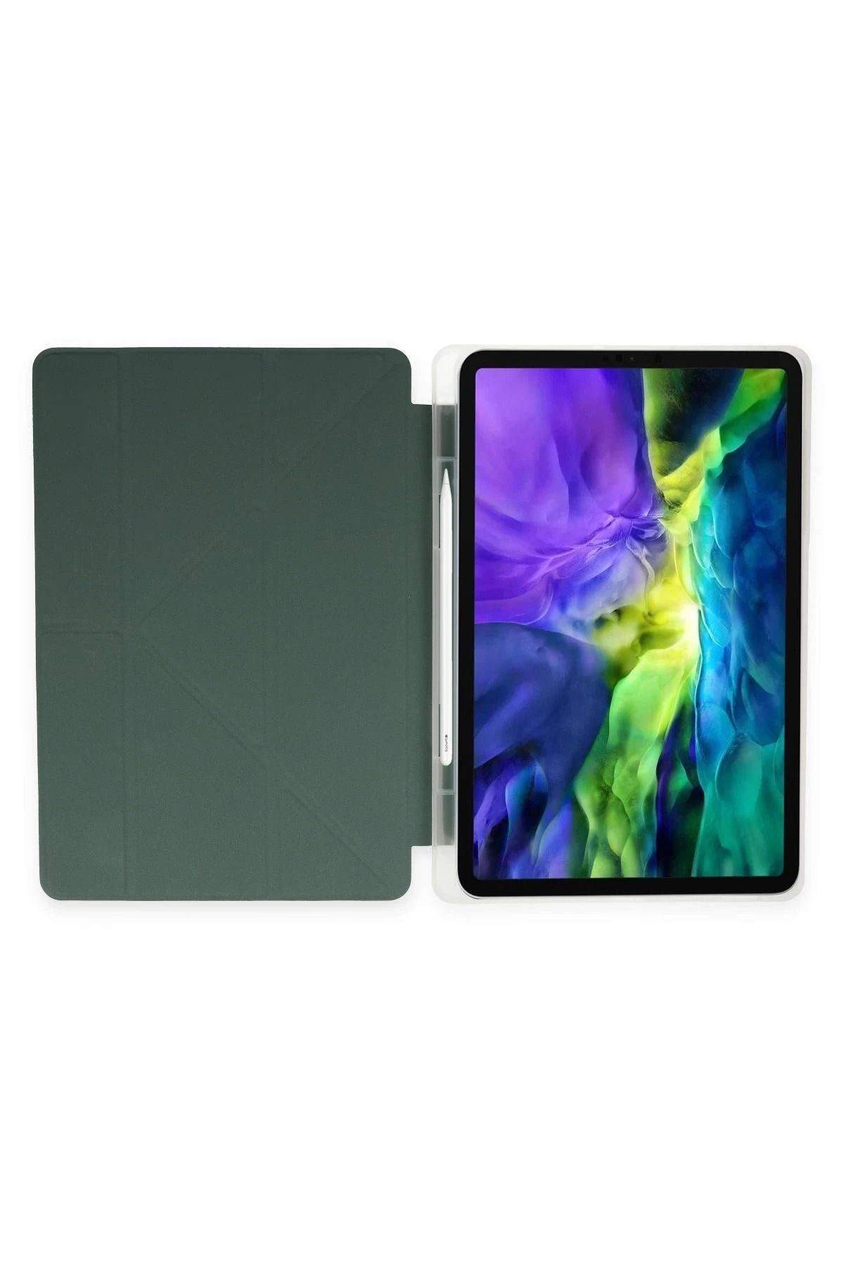 NewFace iPad 2022 10.9 (10.nesil) Kılıf Kalemlikli Mars Tablet Kılıfı - Koyu Yeşil BSTMY