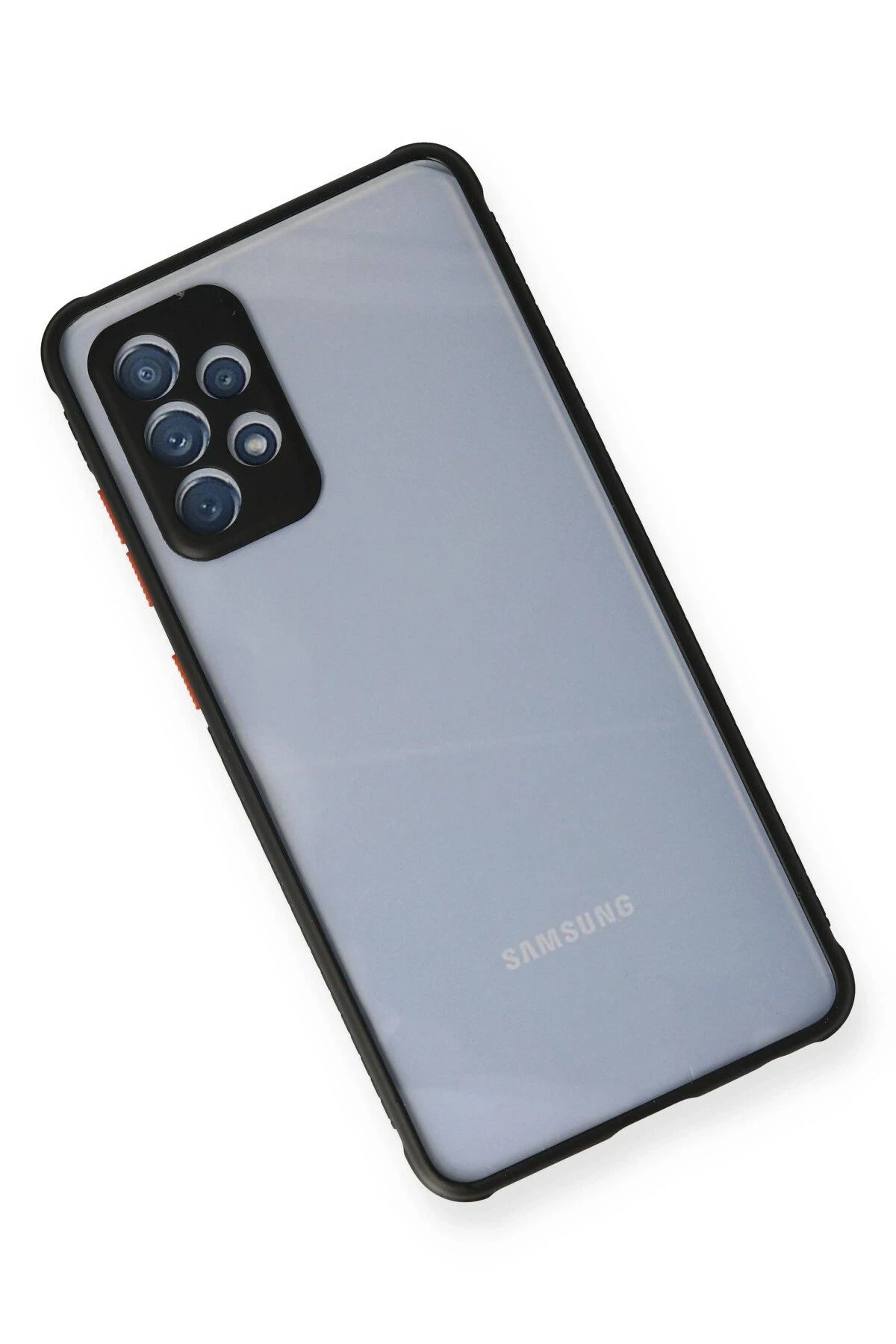 NewFace Samsung Galaxy A72 Kılıf Miami Şeffaf Silikon - Siyah BSTMY