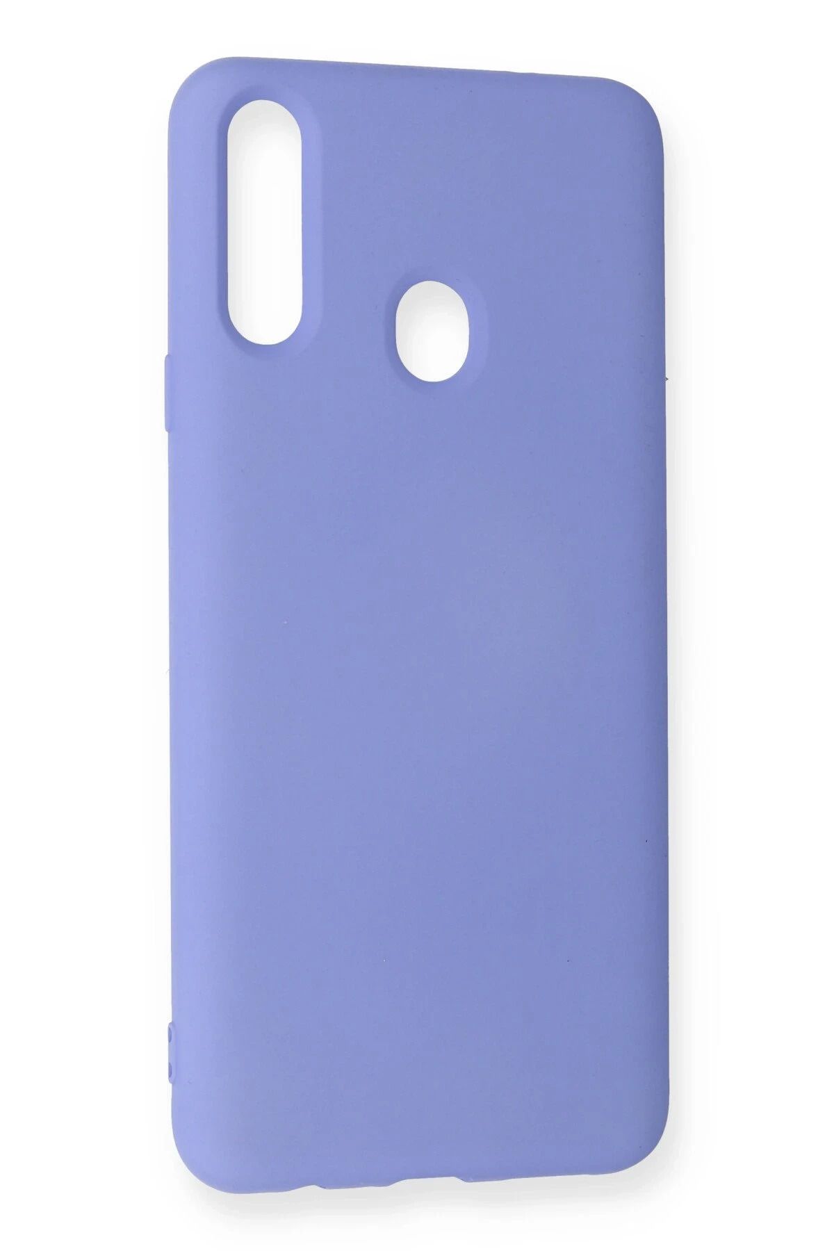 NewFace Galaxy A20S Uyumlu  Kılıf Nano içi Kadife Silikon - Lila GLSTD