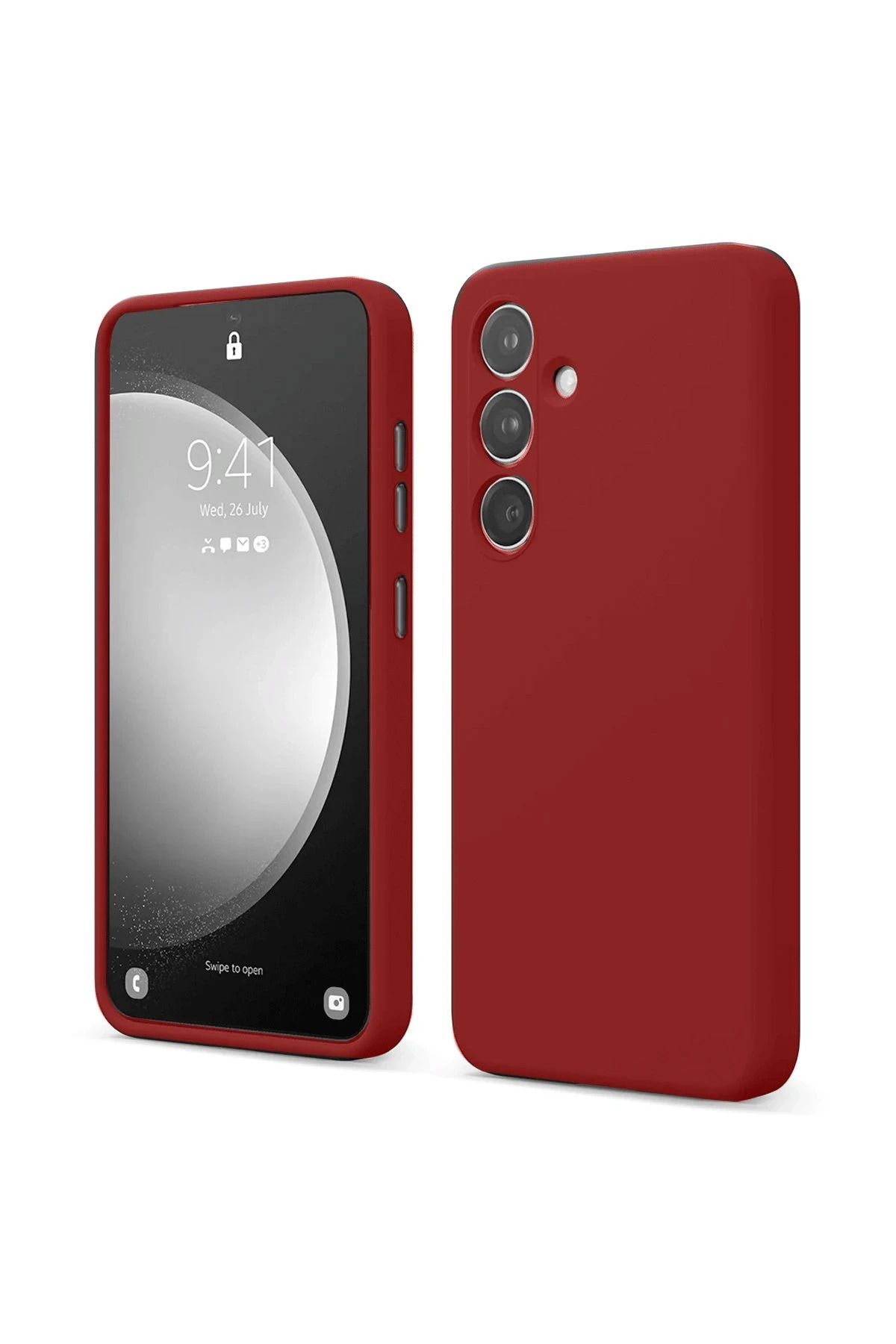 NewFace Samsung Galaxy S24 FE Kılıf First Silikon - Kırmızı SVLRS