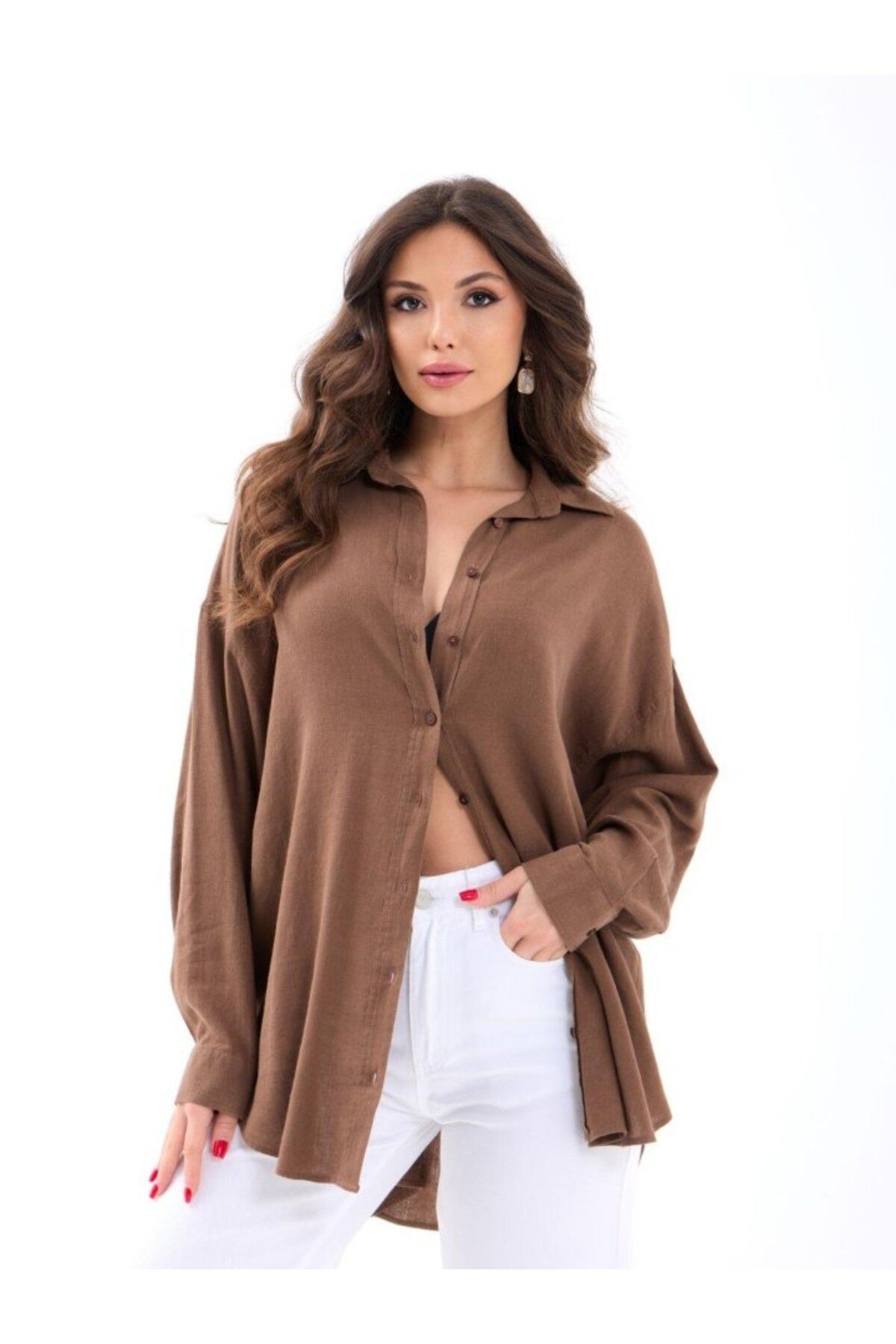 ARUZ MODA 7447 GÖMLEK-KAHVE