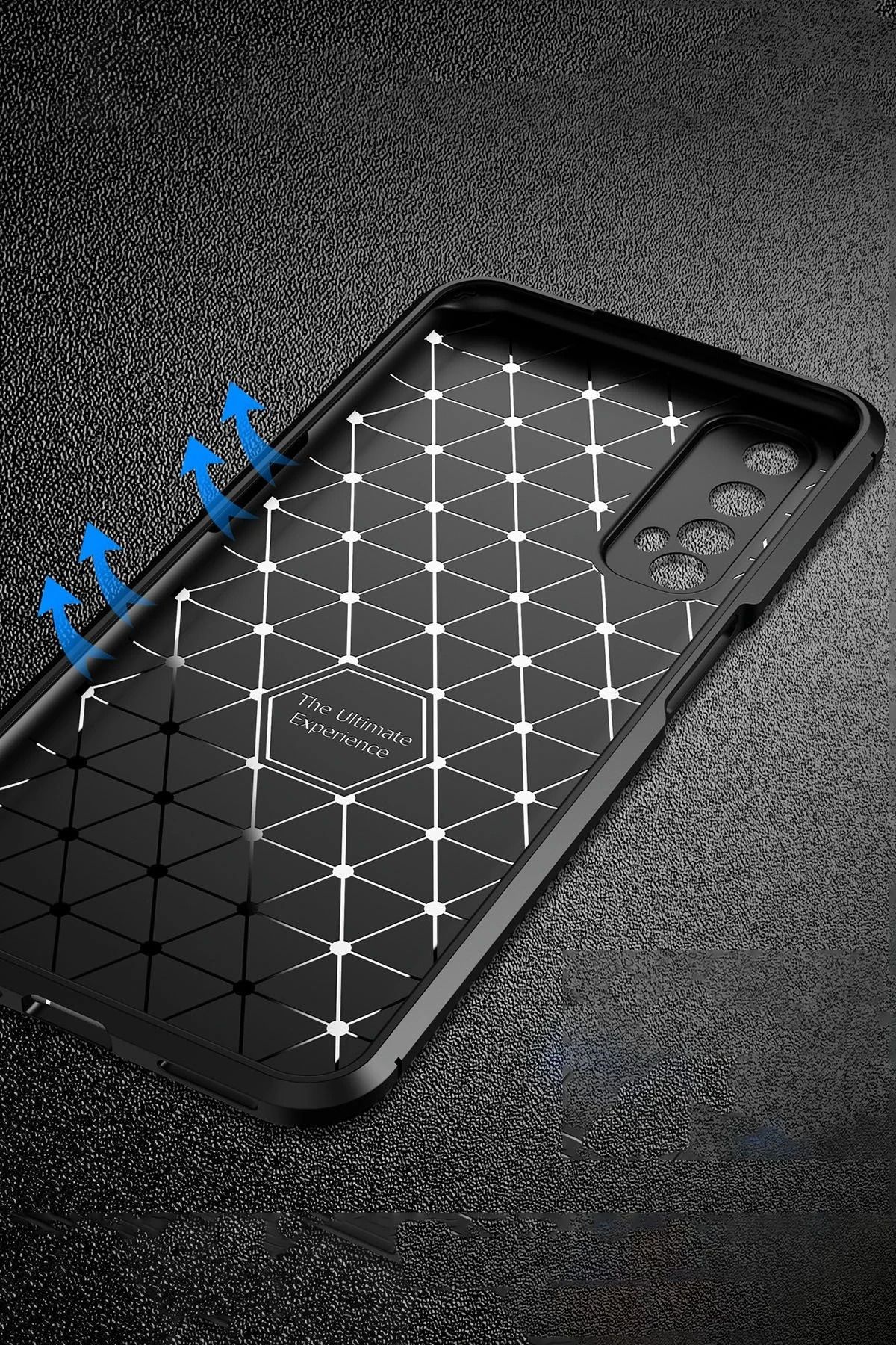 NewFace Realme 7 Kılıf Auto Focus Karbon Kapak - Siyah BSTMY