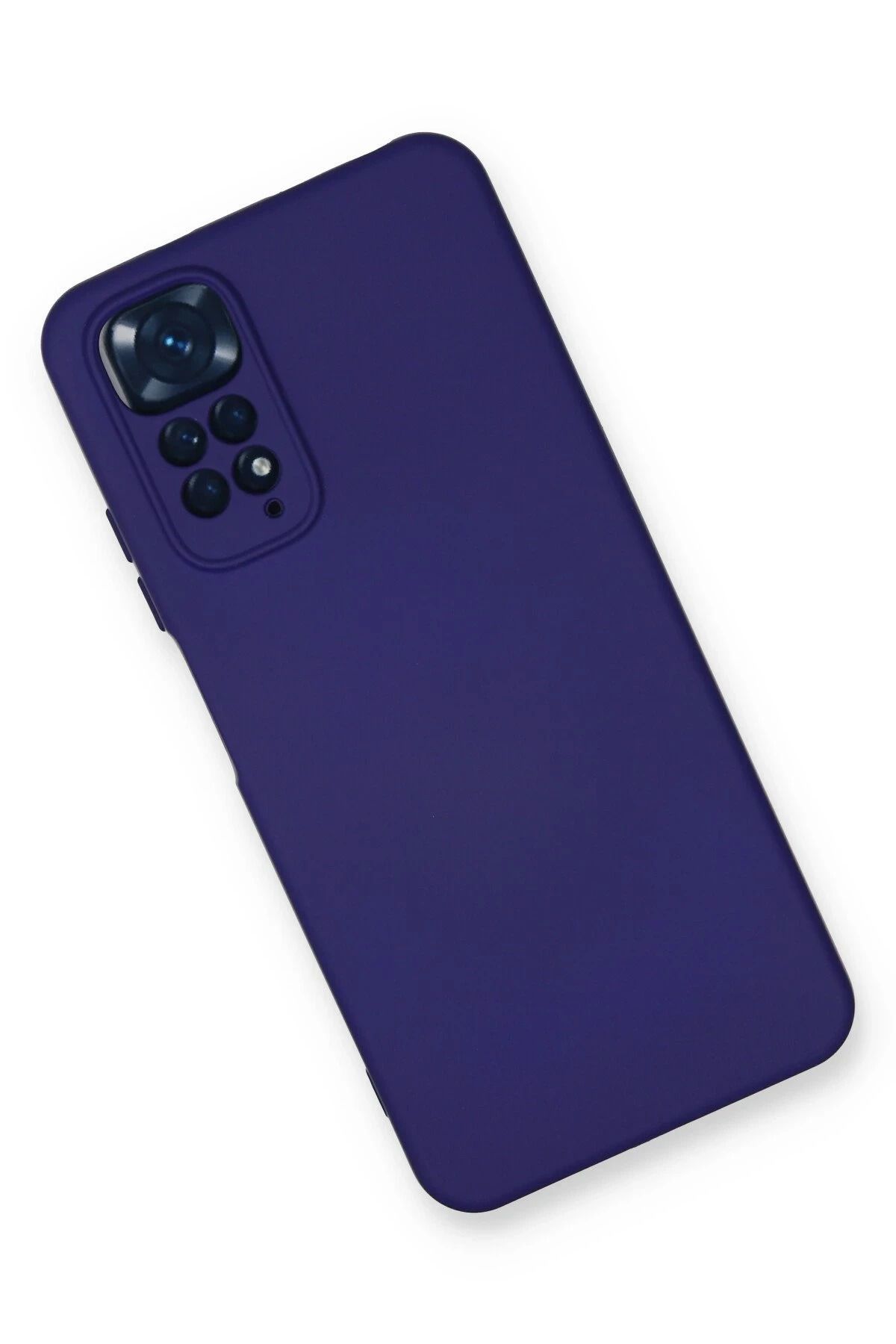 NewFace Xiaomi Redmi Note 11 Kılıf Uyumlu  Nano içi Kadife Silikon - Mor BSTMY