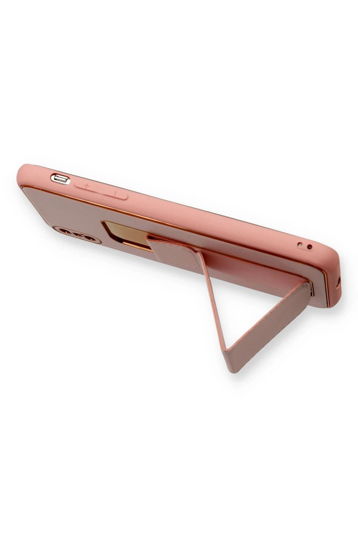 NewFace iPhone XS Max Kılıf Coco Deri Standlı Kapak - Pembe GLSTD