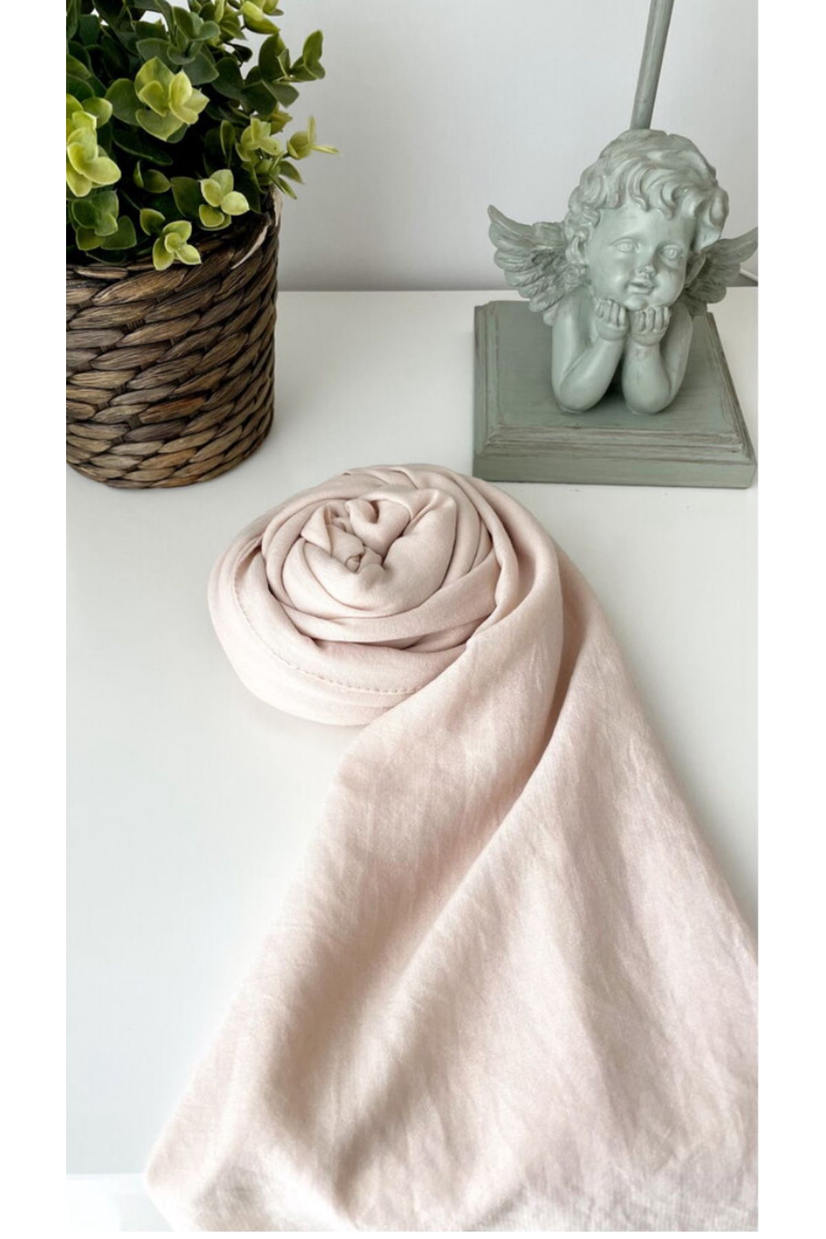 ELVİN SCARFS Düz Renk Krem ŞAl