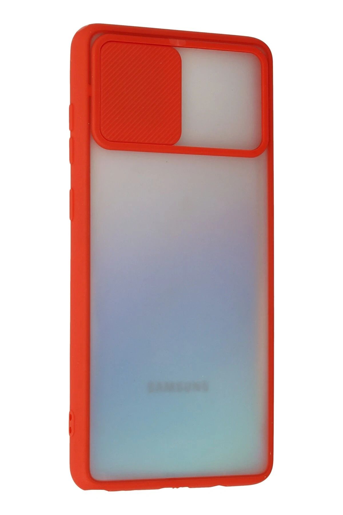 NewFace Samsung Galaxy A81 / Note 10 Lite Kılıf Palm Buzlu Kamera Sürgülü Silikon - Kırmızı MRAYD