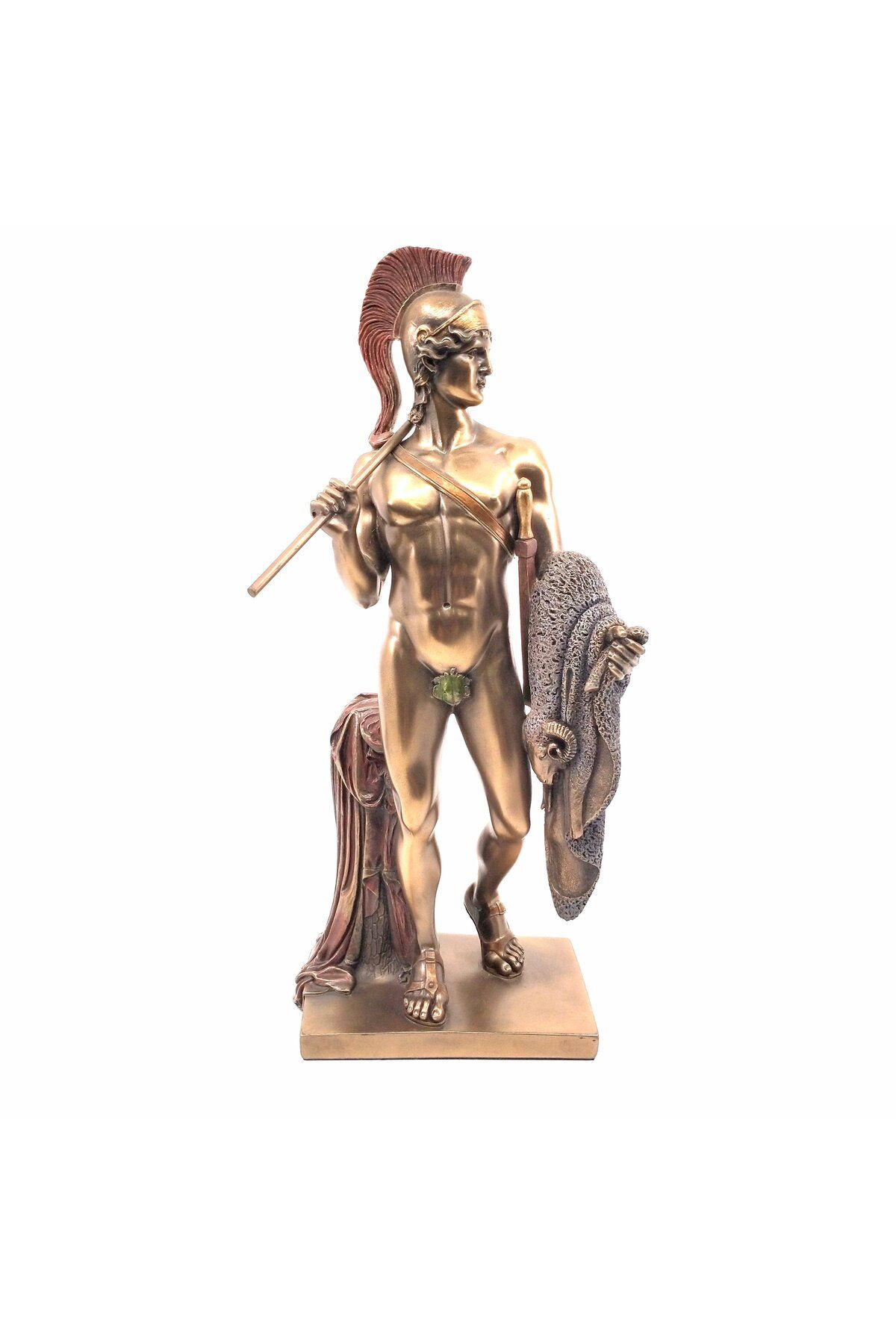 AYDINARTSHOP Veronese Antik Yunan Savaşçı Heykeli – Klasik Miğferli Bronz Figürü