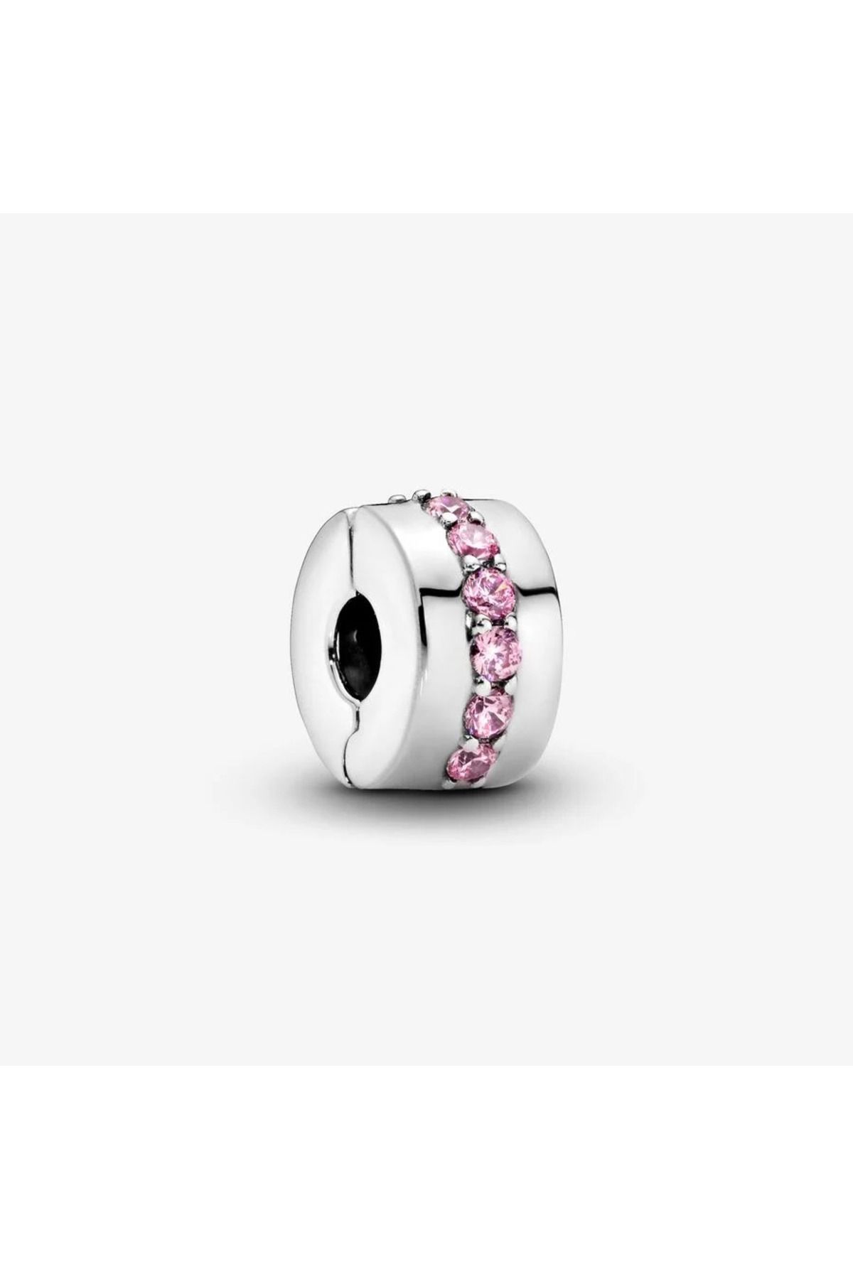 D&D Dora&Dora Dora&Dora Pembe Işıltılı Dizi Klips Charm 925 Ayar Gümüş
