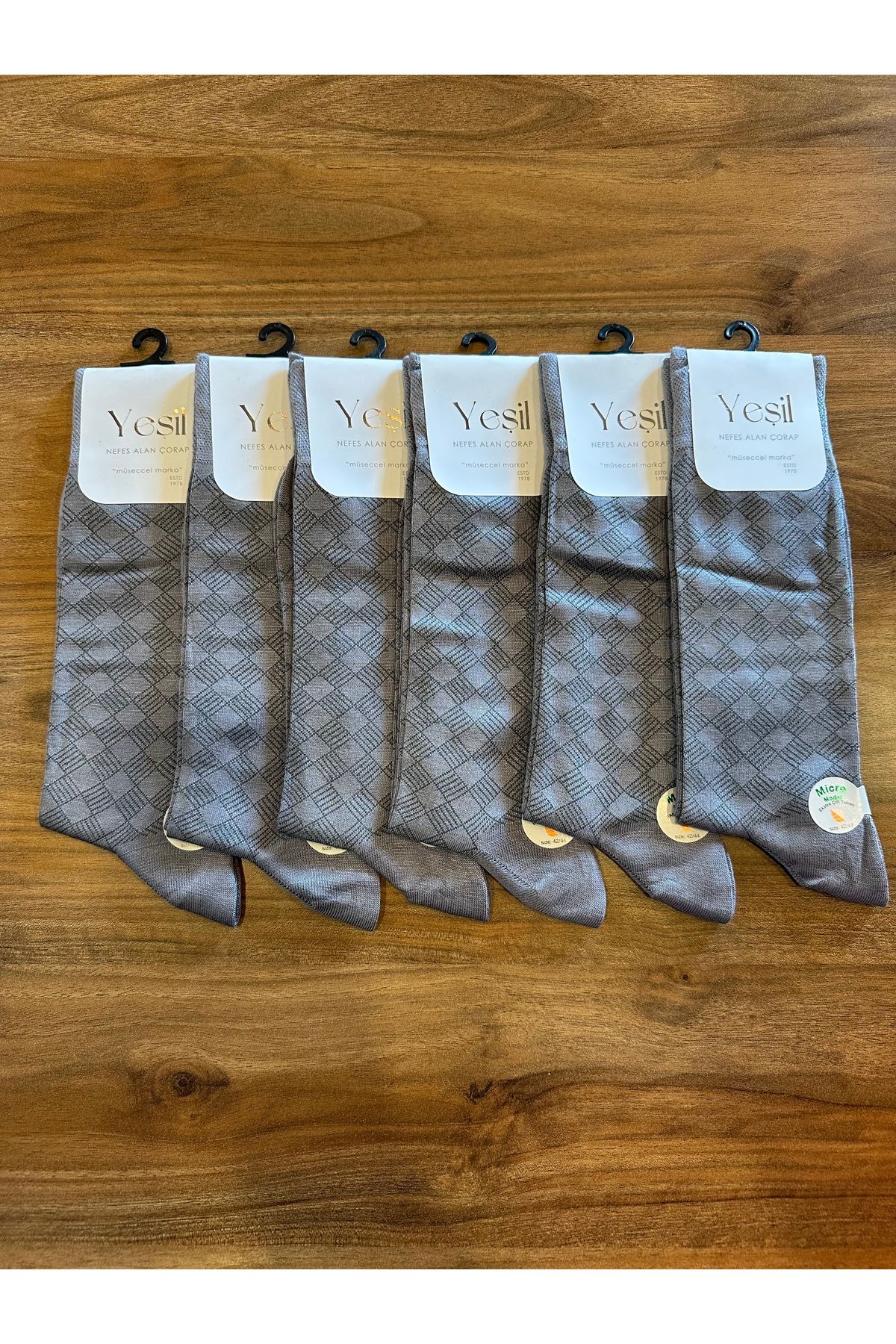 YEŞİL Micro Modal Konforlu Jakarlı Erkek Çorap 6’lı Paket