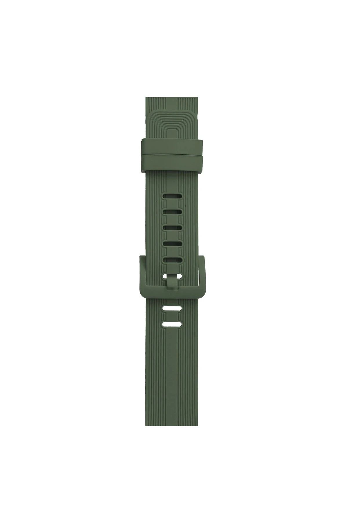 NewFace Apple Watch 38mm KR408 Çizgili Silikon Kordon - Koyu Yeşil BSTMY