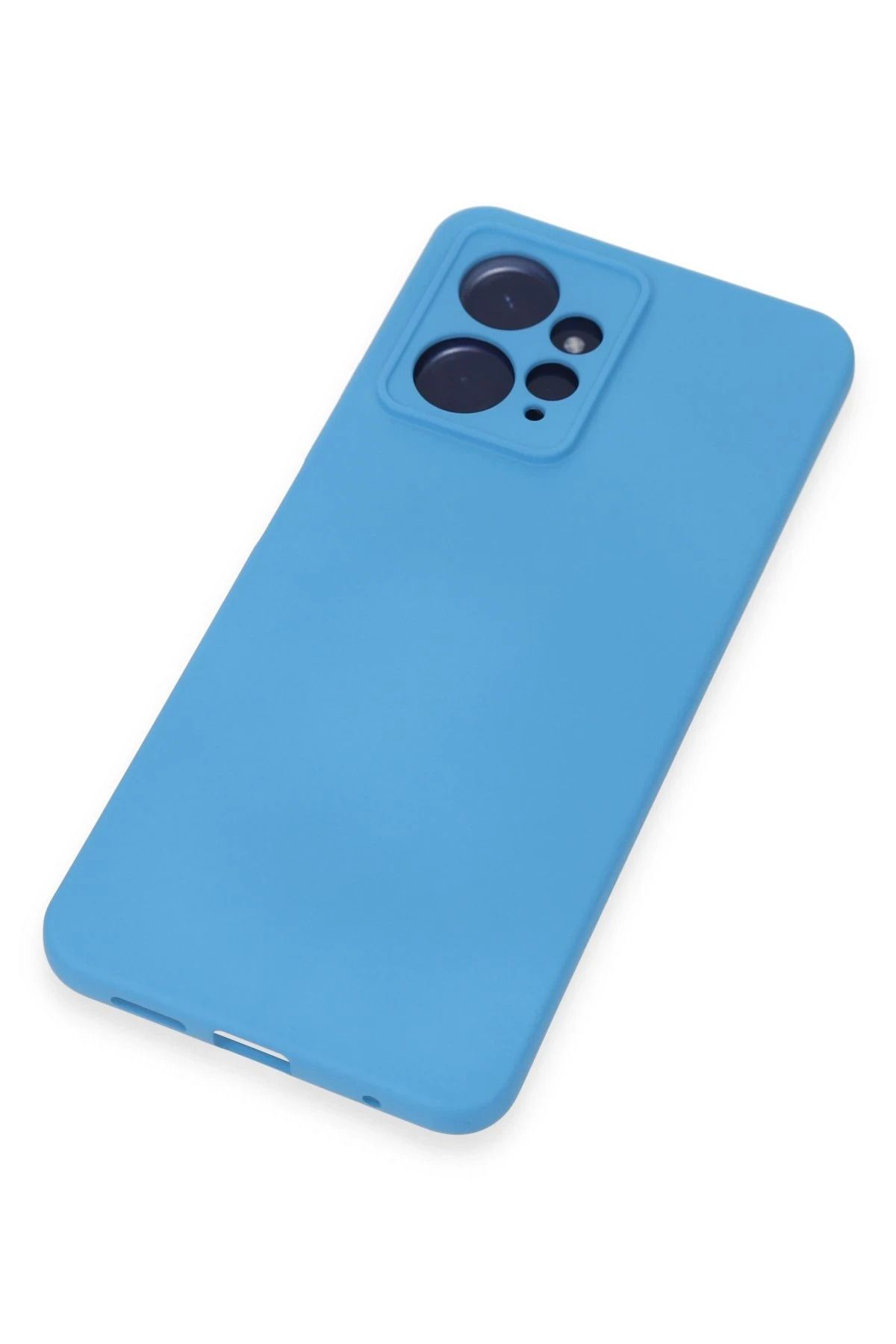 NewFace Xiaomi Redmi Note 12 Uyumlu 4G Kılıf Nano içi Kadife Silikon - Mavi BSTMY