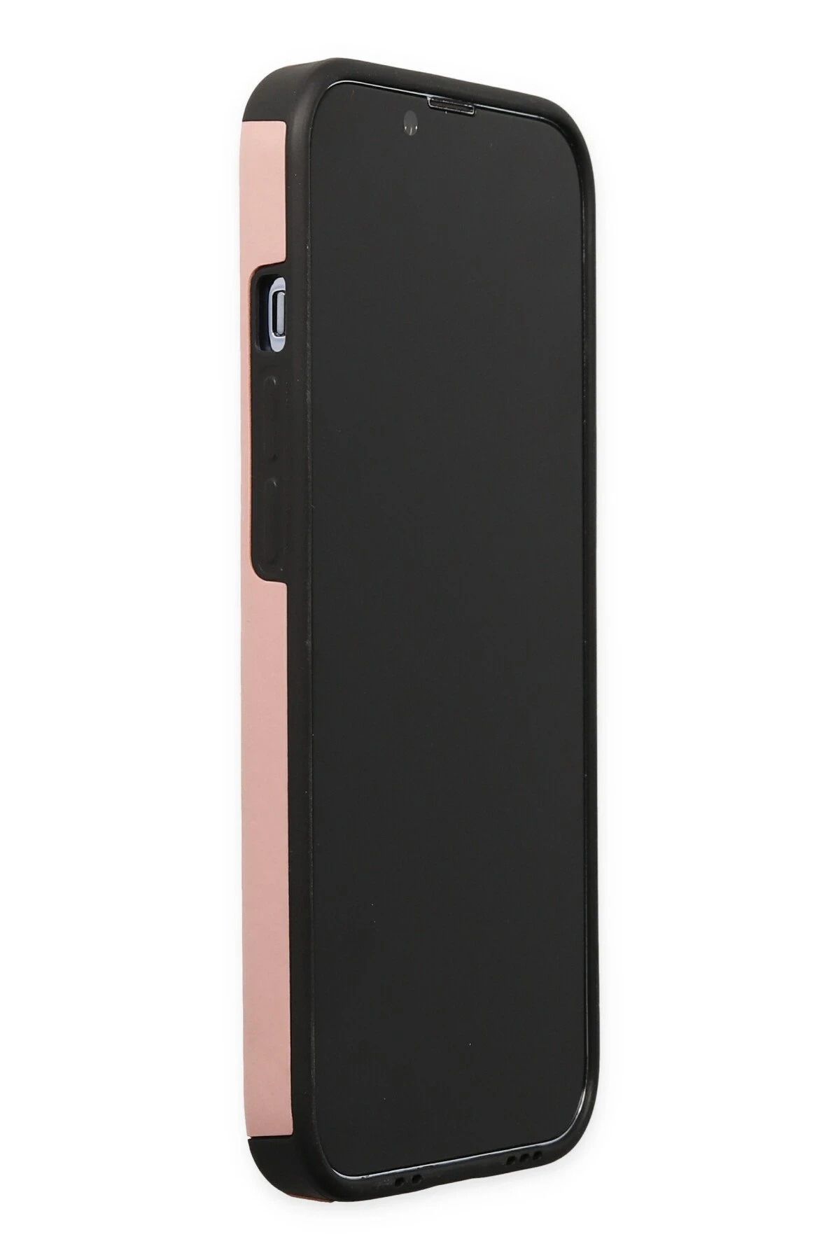 NewFace iPhone 14 Pro Kılıf Mega Standlı Silikon - Pudra BSTMY
