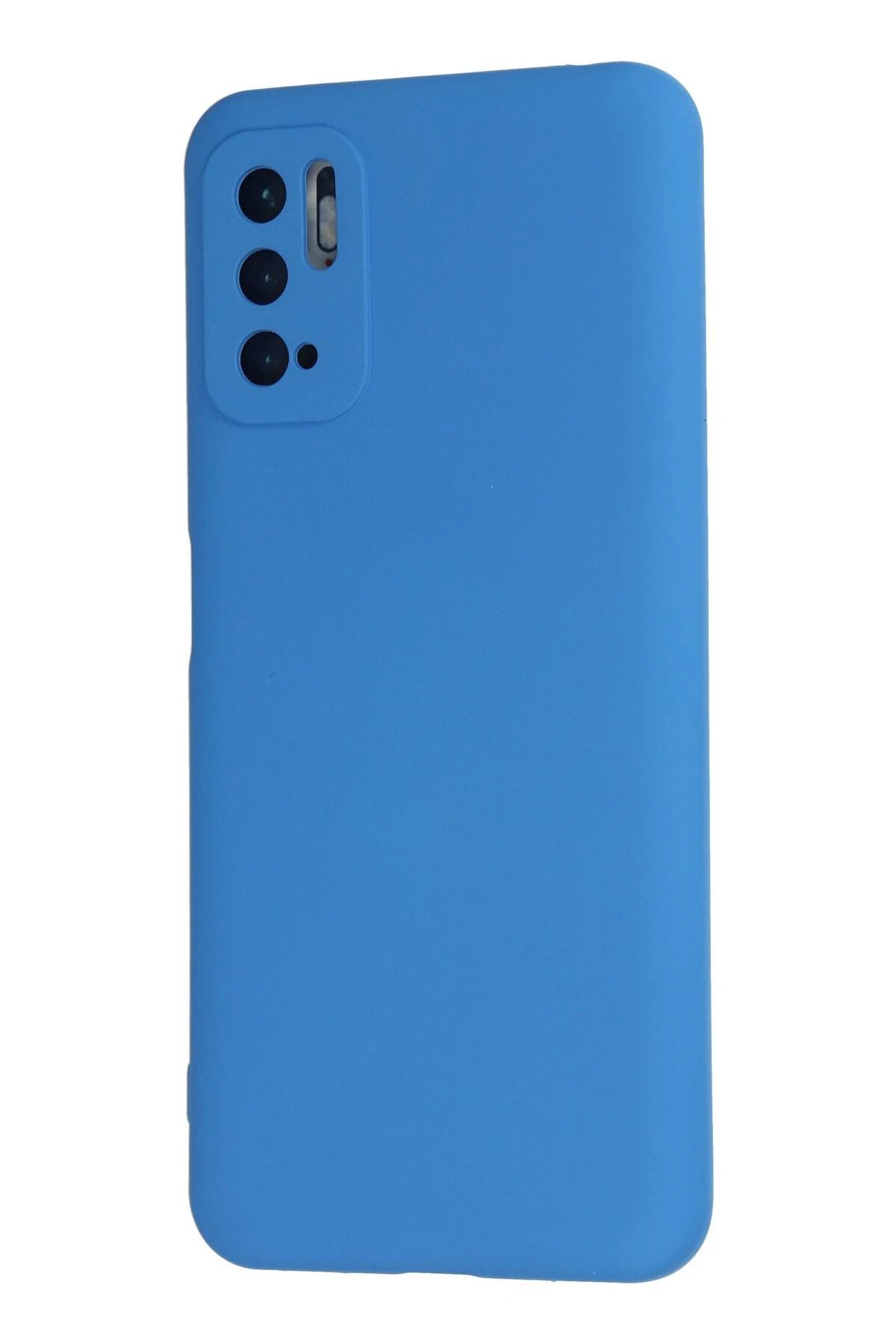 NewFace Xiaomi Redmi Note 10 5G Uyumlu  Kılıf Nano içi Kadife Silikon - Mavi