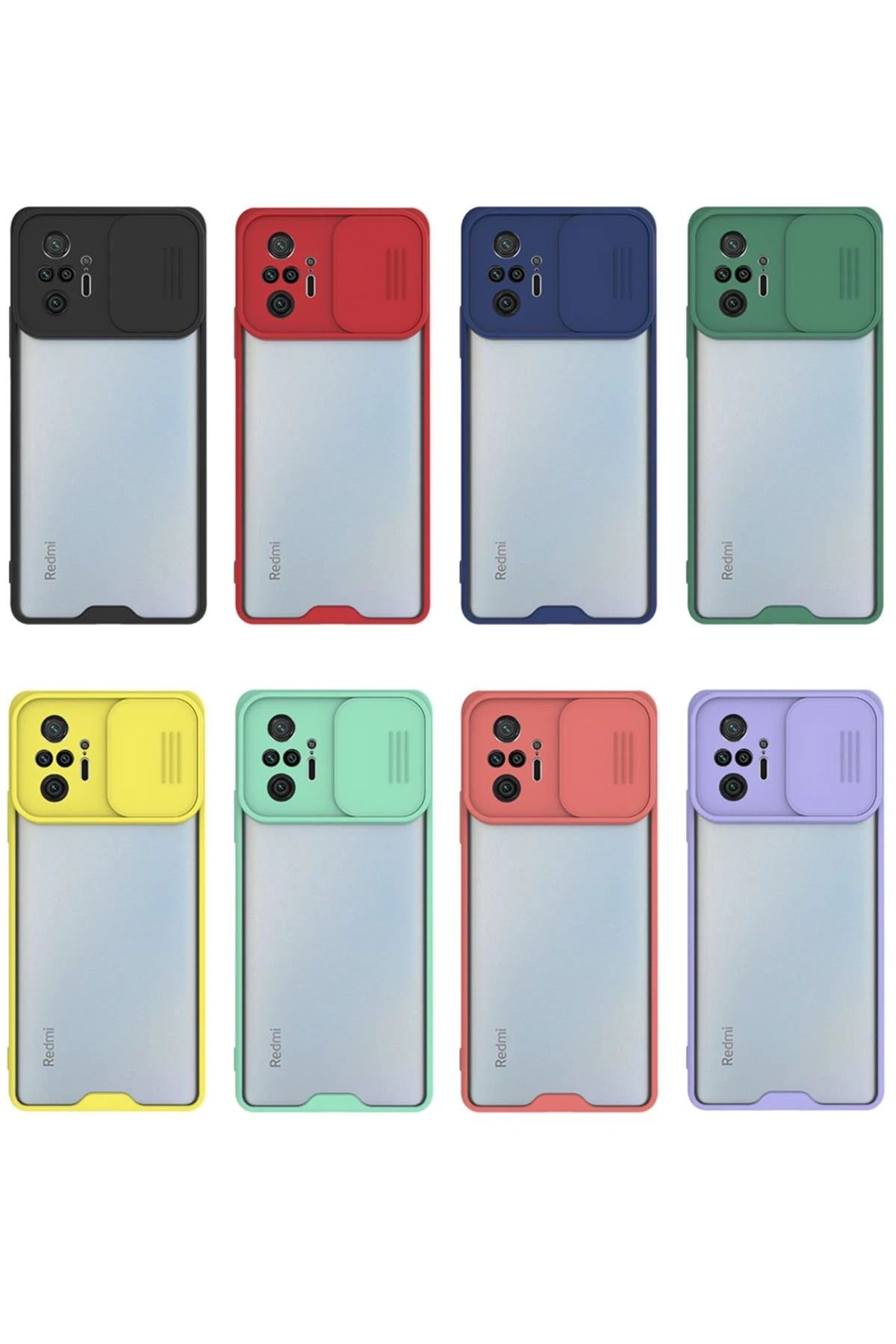NewFace Xiaomi Redmi Note 10 Pro Kılıf Platin Kamera Koruma Silikon - Kırmızı BSTMY