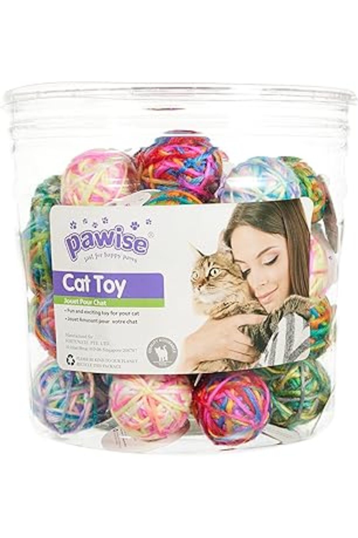 robotrend Pawise Kedi Oyuncağı Örme Top 48 Adet 3,8cm Kutulu