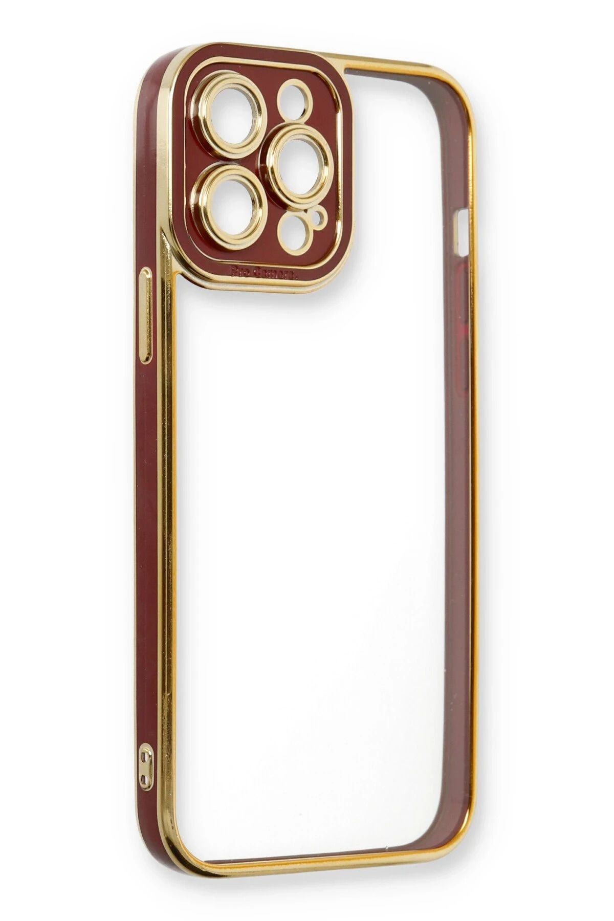 NewFace iPhone 13 Pro Kılıf Liva Lens Silikon - Bordo BSTMY