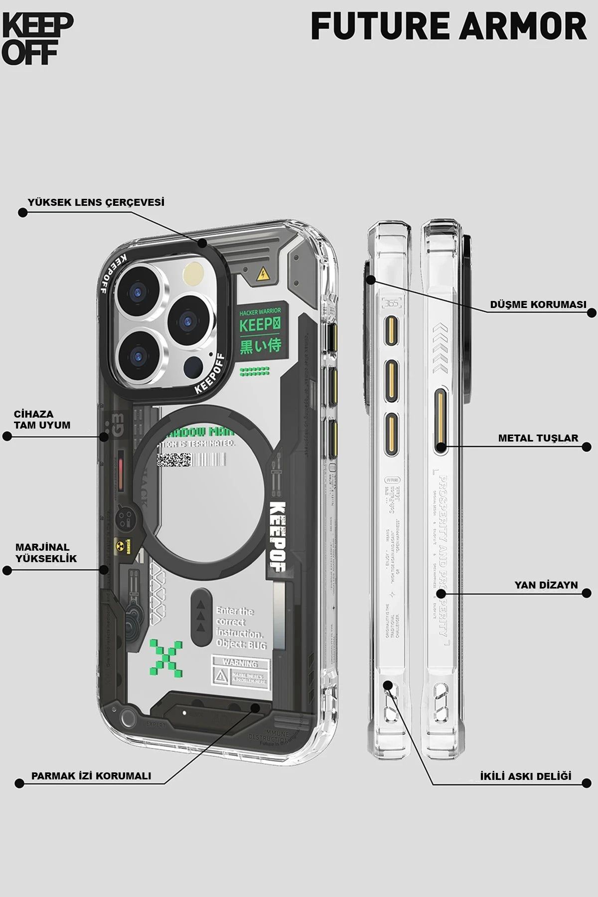 Keep Off iPhone 15 Future Armor Magsafe Kapak - No1 Machine BSTMY
