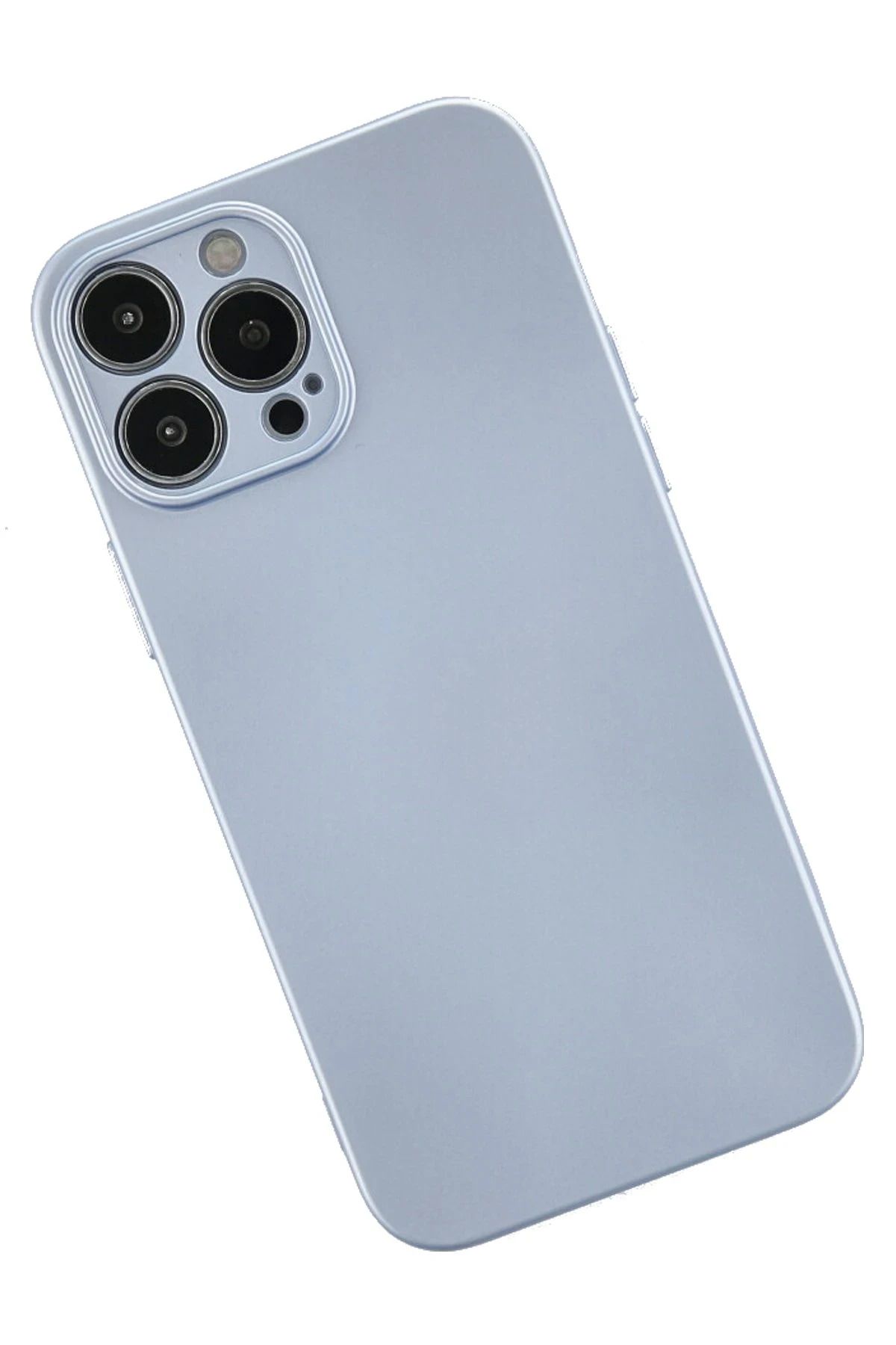 NewFace iPhone 13 Pro Max Uyumlu   Kılıf Nano içi Kadife Silikon - Sky Blue BSTMY