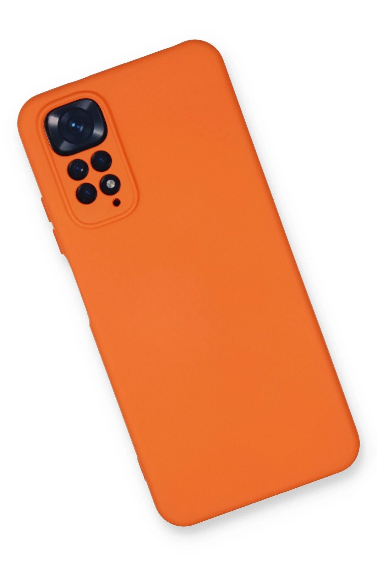NewFace Xiaomi Redmi Note 11 uyumlu Kılıf Nano içi Kadife Silikon - Turuncu BSTMY