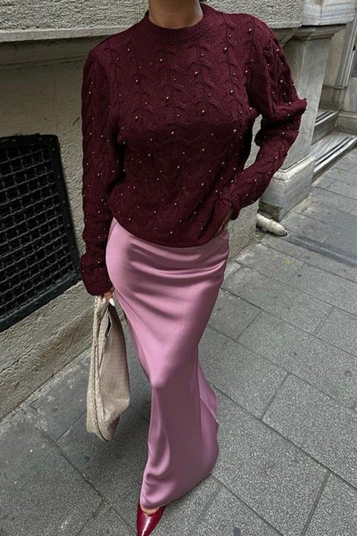 ARUZ MODA İnci Detaylı Kazak 1354