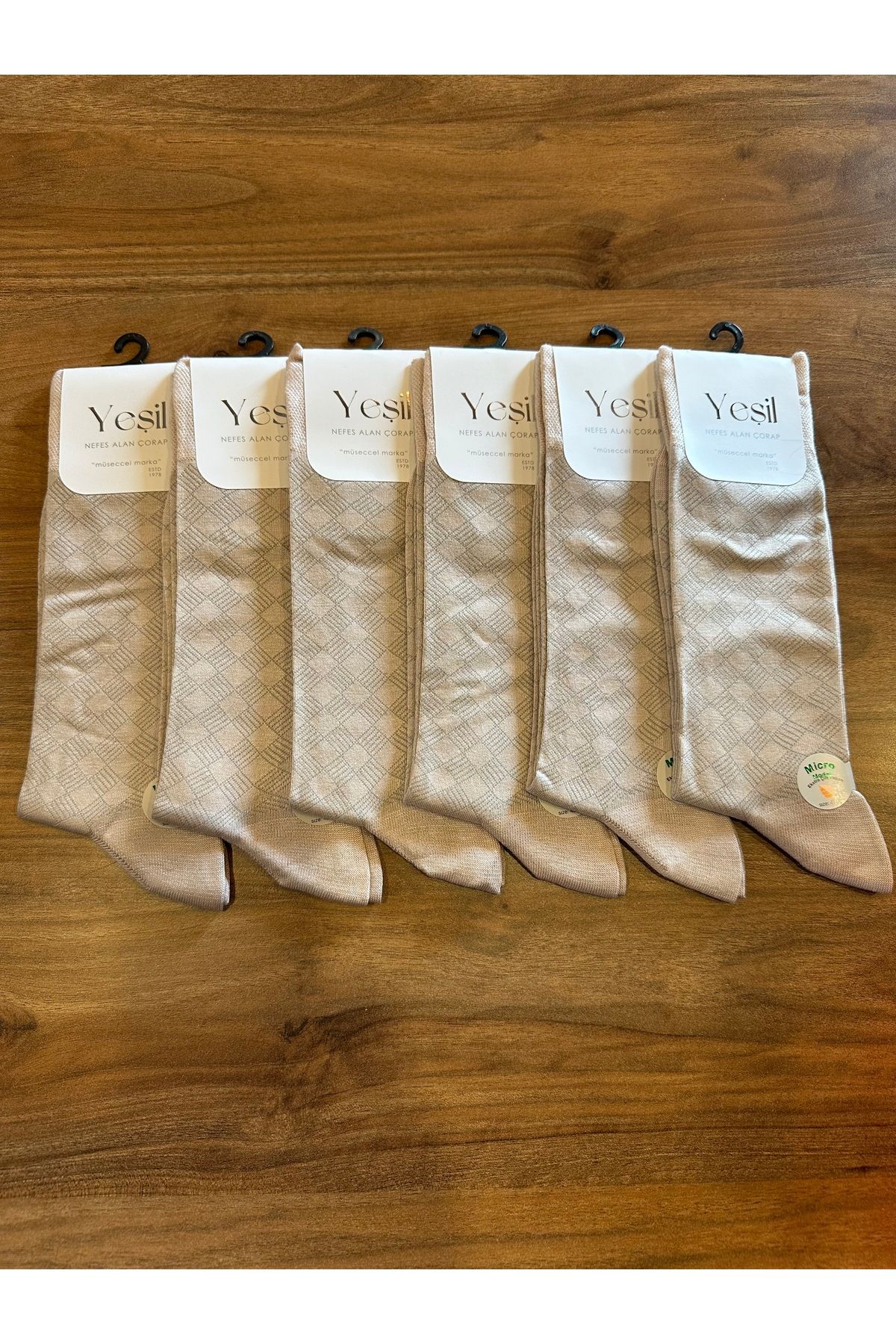 YEŞİL Micro Modal Konforlu Jakarlı Erkek Çorap 6’lı Paket