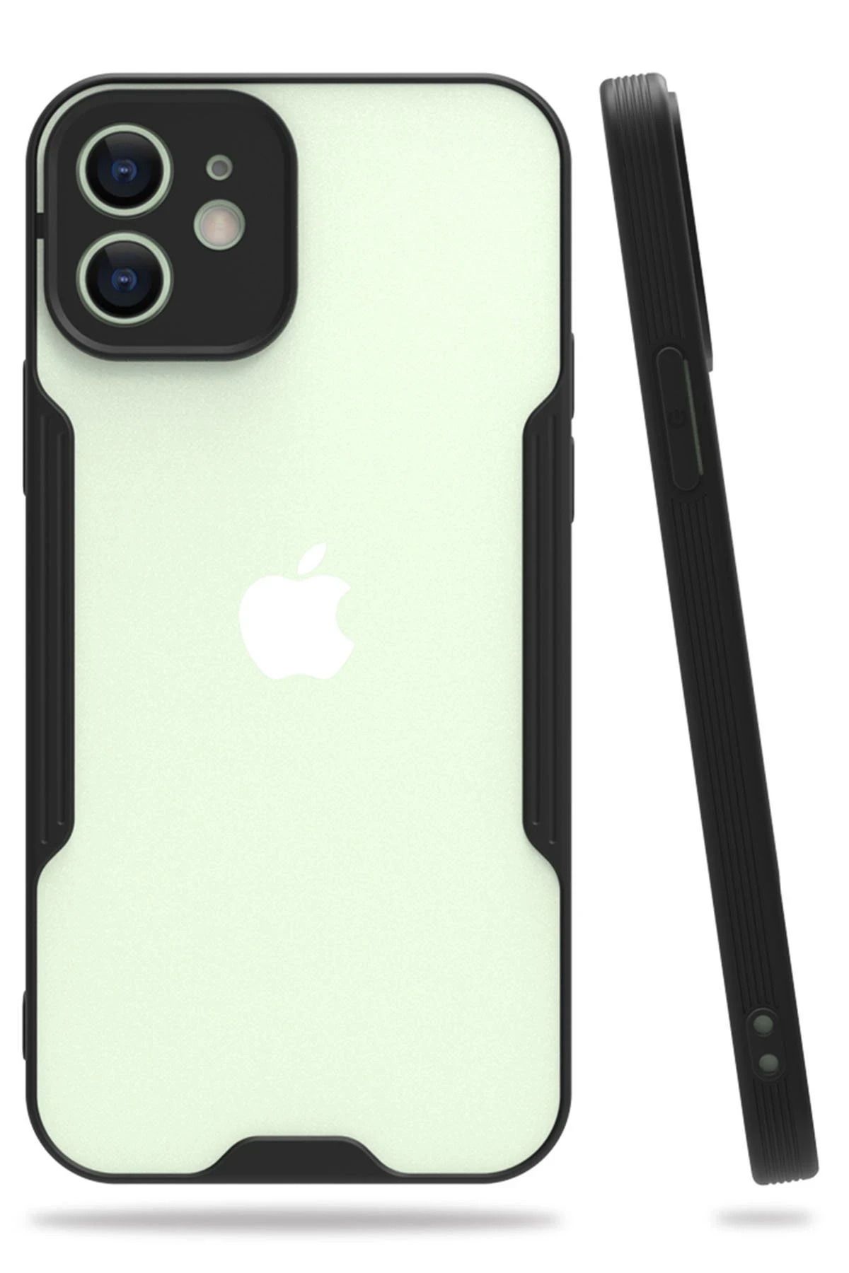 NewFace iPhone 12 Mini Kılıf Platin Silikon - Siyah BSTMY